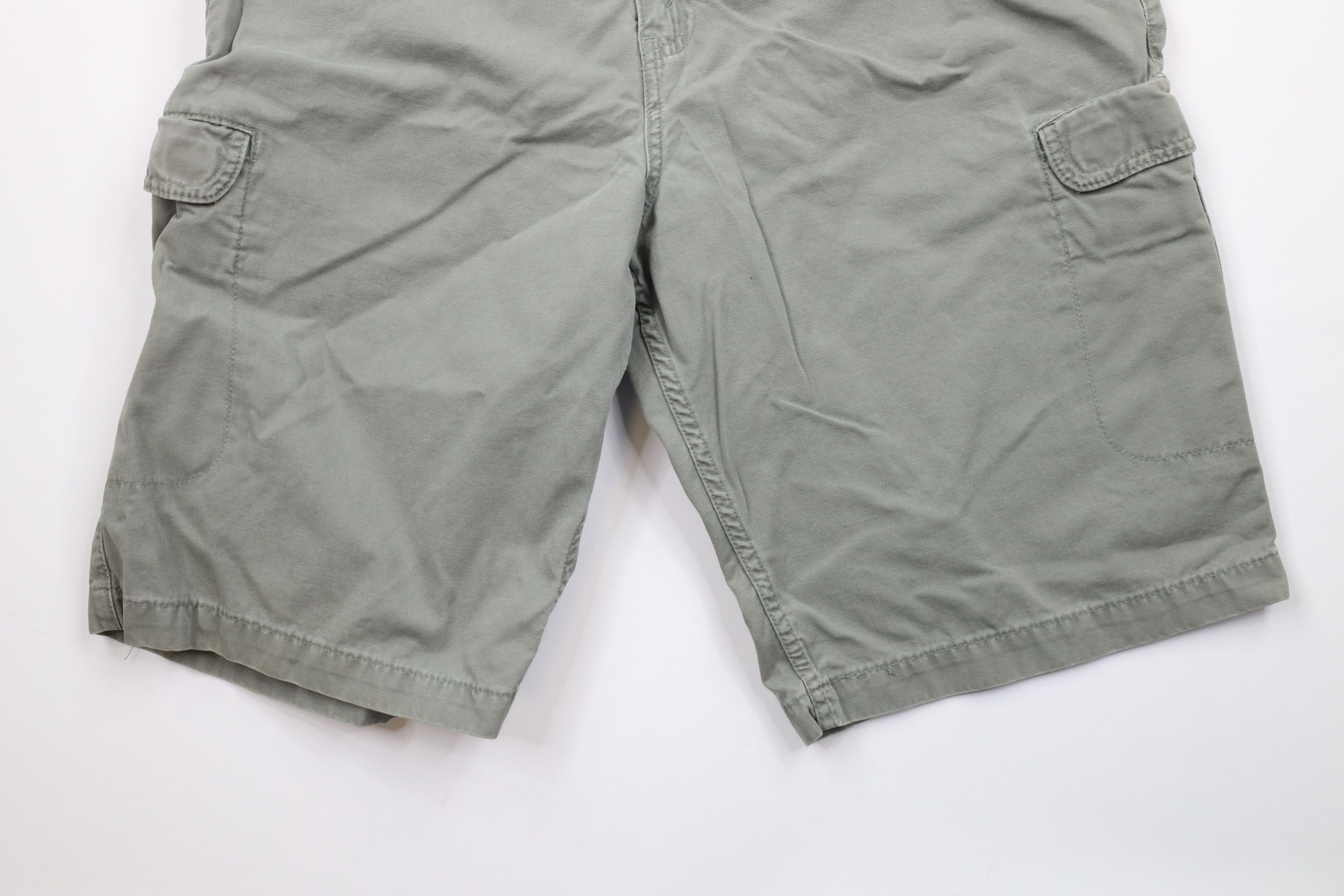 Levi's × Vintage Vintage 90s Levis Dry Goods Fit Canvas Cargo Shorts Green Size US 34 / EU 50 - 3 Thumbnail