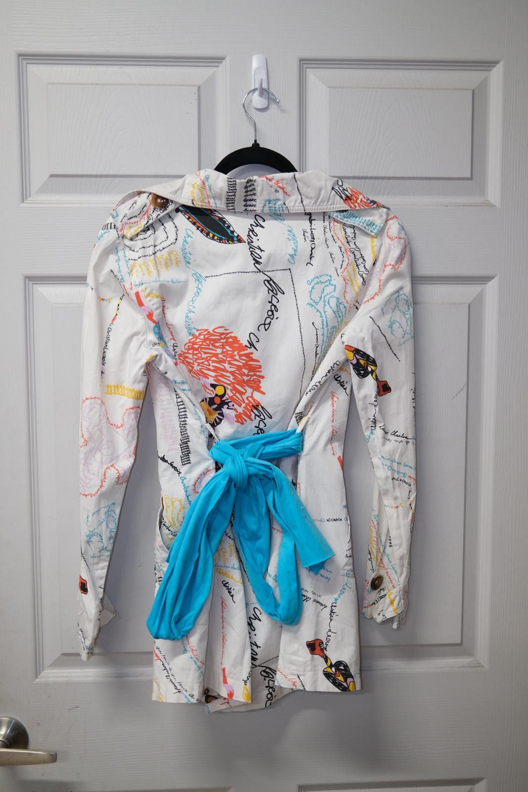Christian Lacroix 00's Christian Lacroix Text Abstract AOP Mac Coat Size M / US 6-8 / IT 42-44 - 2 Thumbnail
