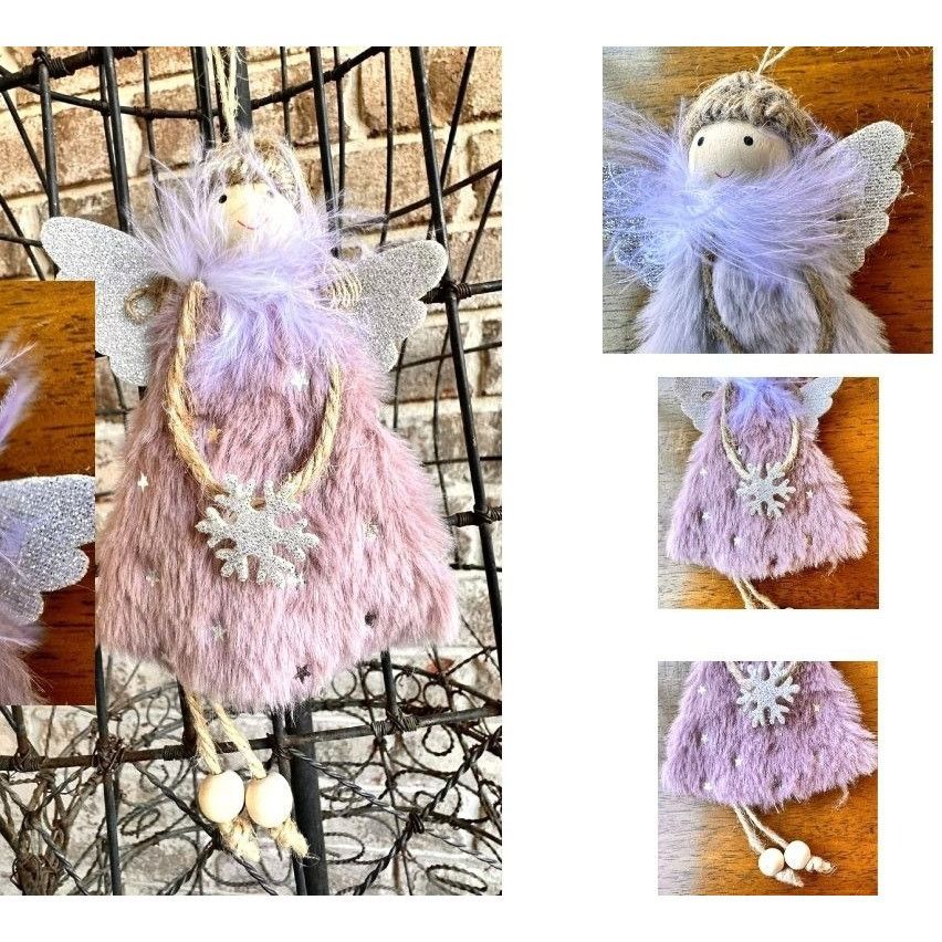 Handmade Angel Ornaments Set of 3 New Christmas Decor Stars Hearts Sn Size ONE SIZE - 12 Thumbnail