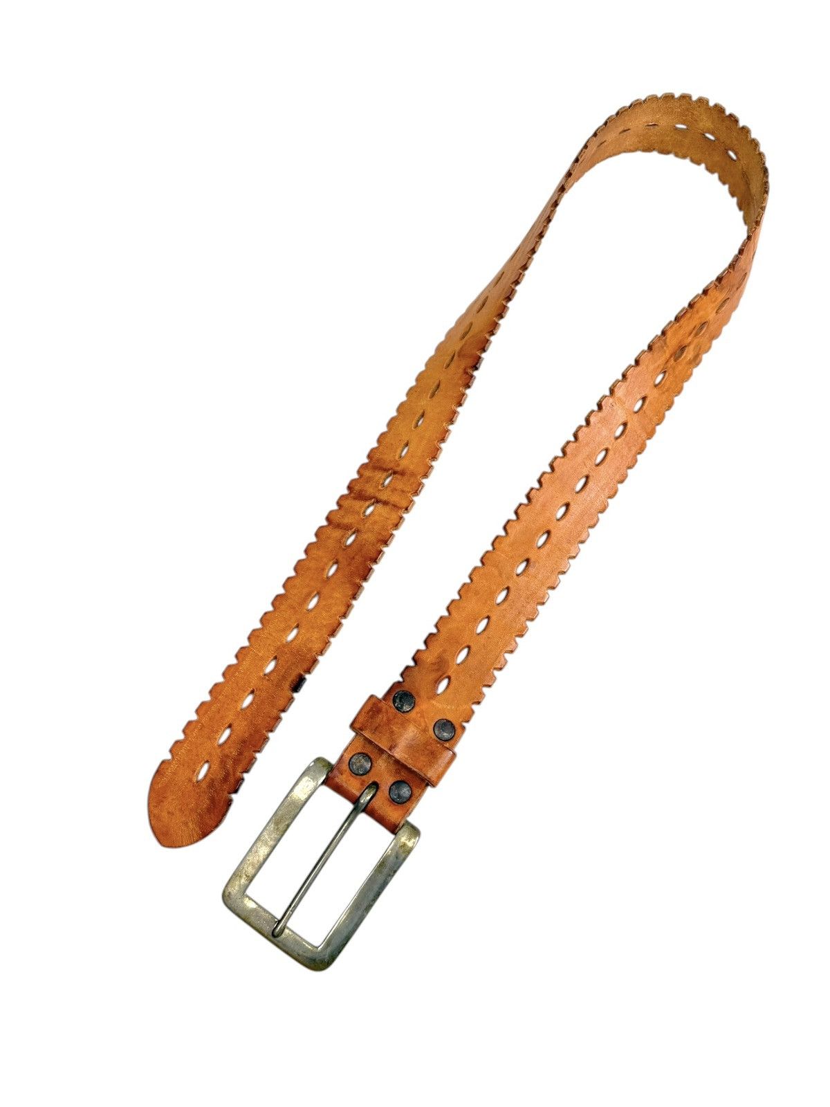 Japanese Brand Vintage Leather belt Avantgarde Kmrii Number Nine style Size ONE SIZE - 5 Thumbnail