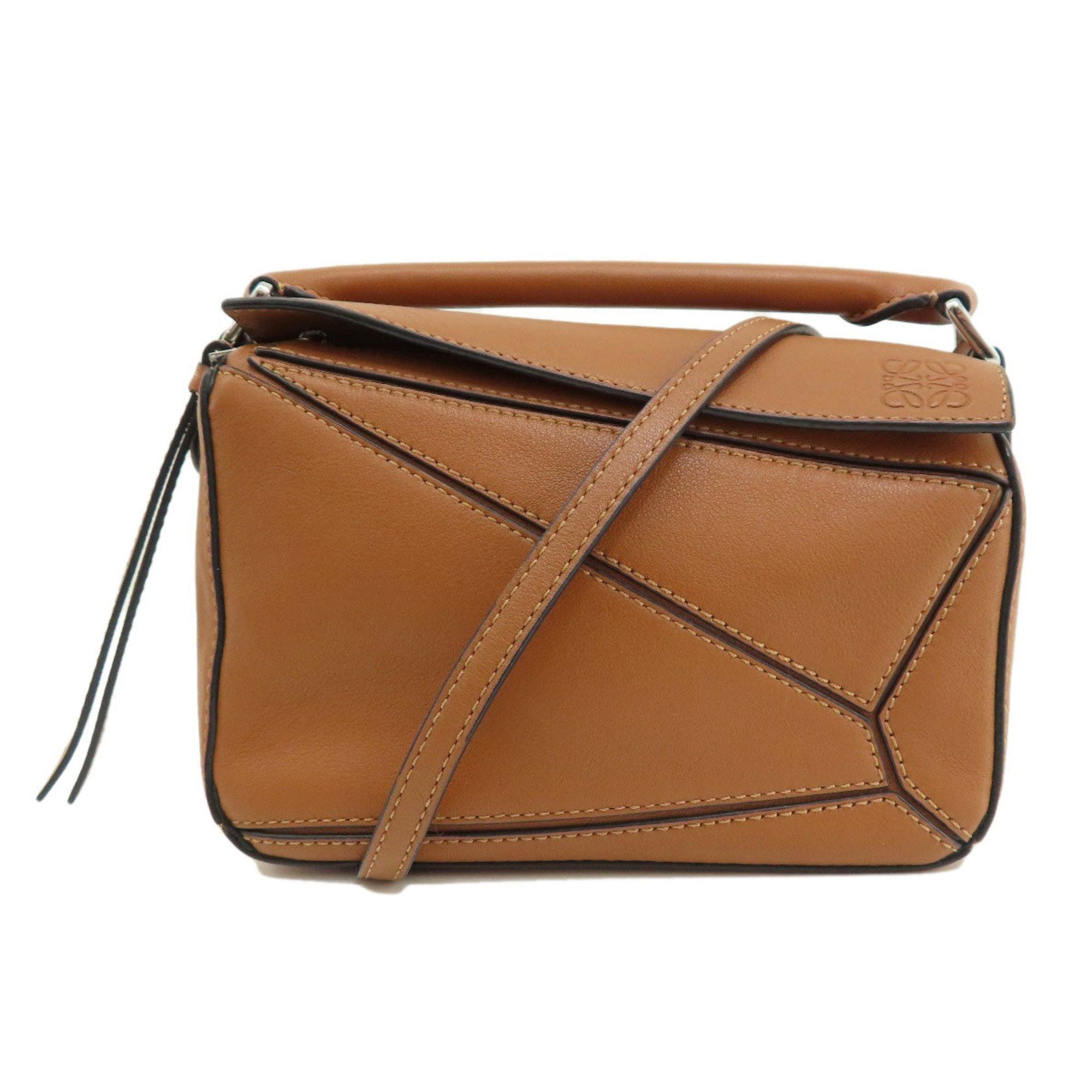 image of Loewe Puzzle Bag Handbag Calfskin Women's in Brown