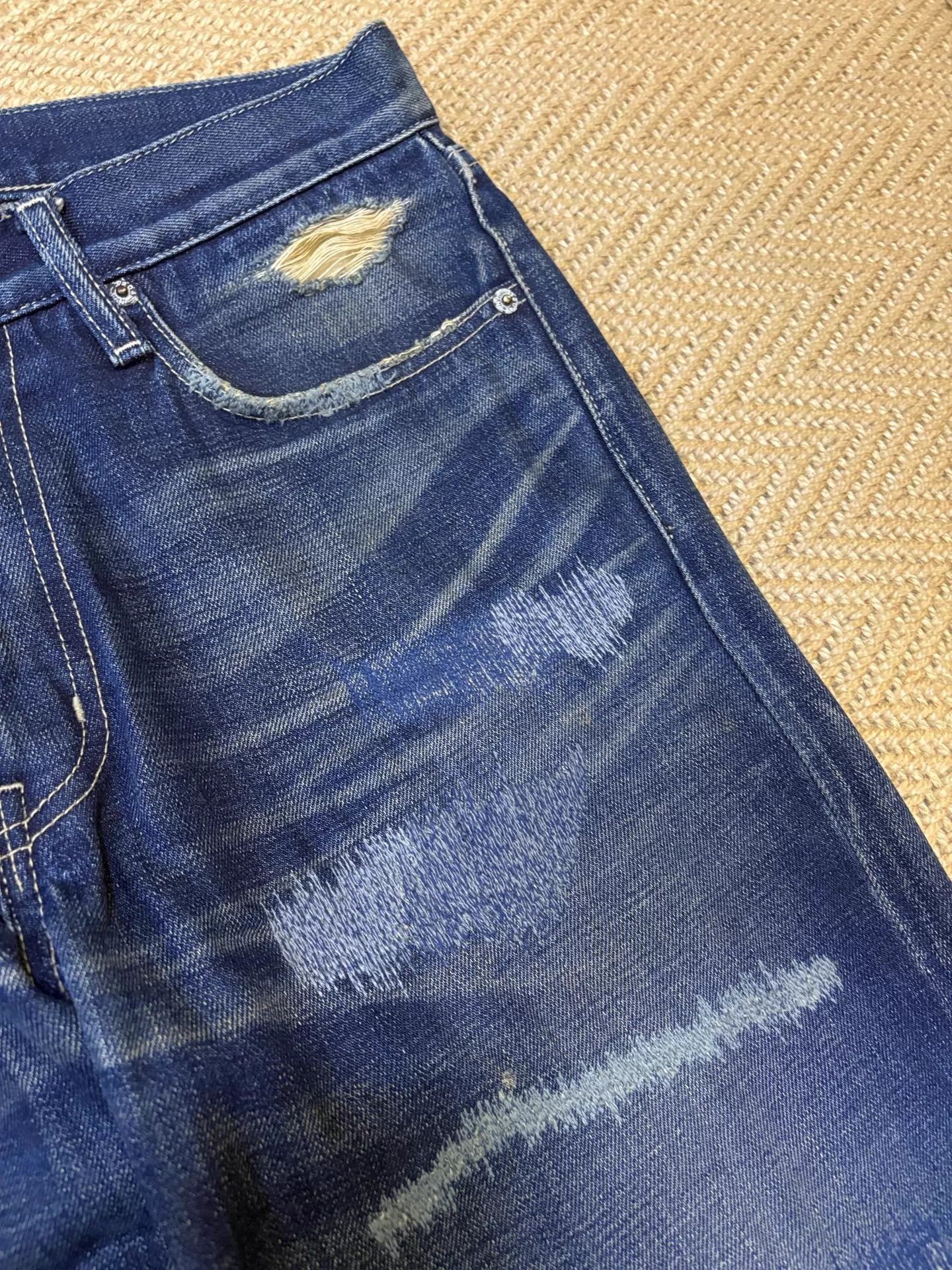 Neighborhood Natural Wash Cut Distressed NBHD 07 SCAB Jeans MID S Size US 30 / EU 46 - 5 Thumbnail