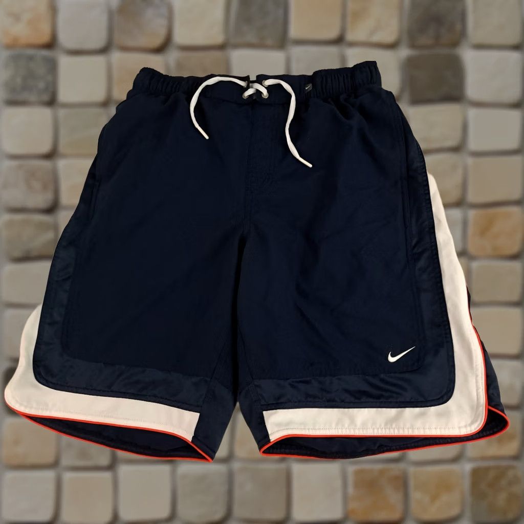 Nike VINTAGE Nike Swimming Shorts 1990s Medium EUC Men Athletic 90s Sports Blue Polyester Drawstring Pockets Size US 31 - 1 Thumbnail