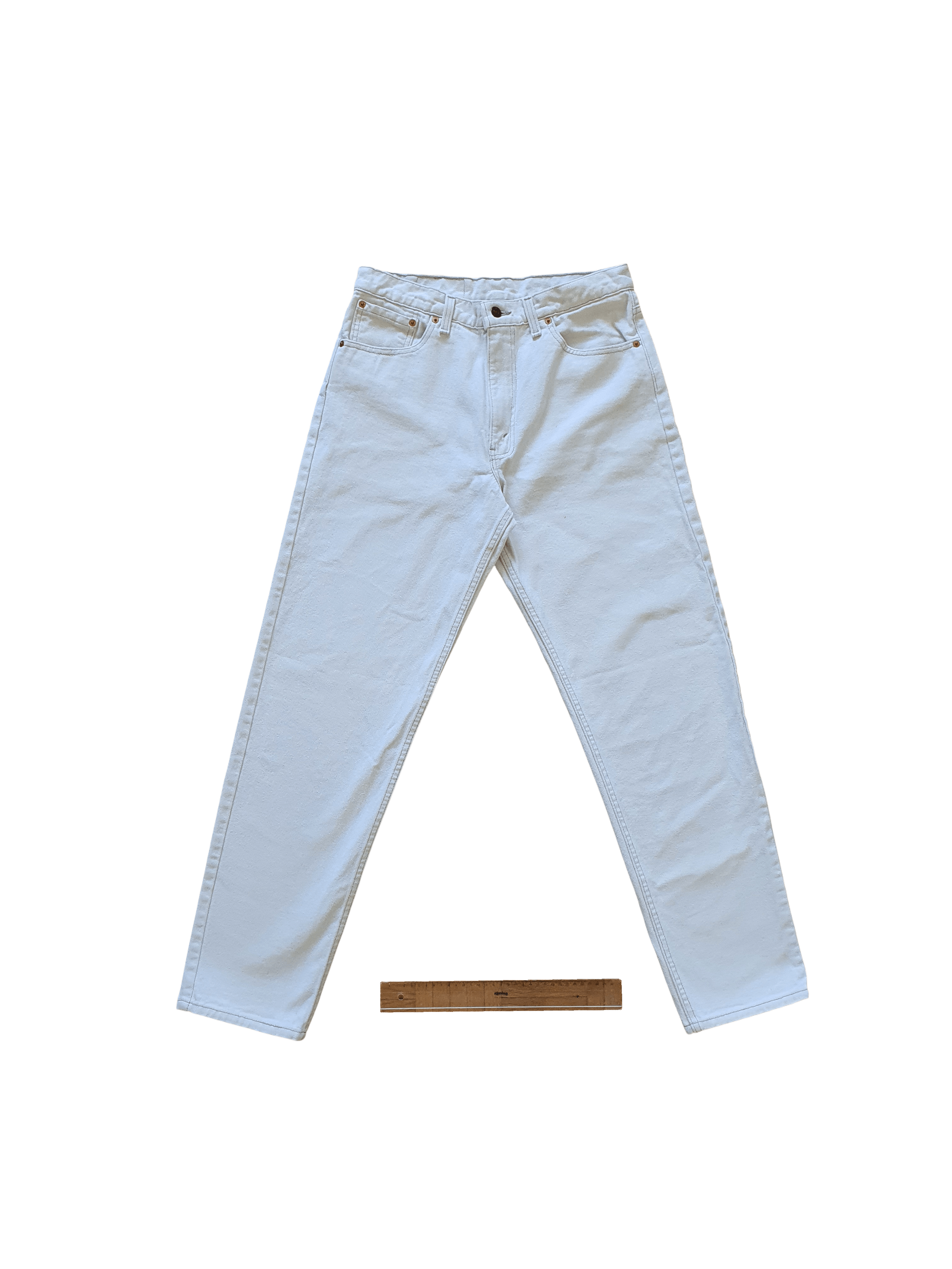 Levi's Vintage (Made in USA) 550 Denim Jeans - Cream White Size US 33 - 1 Thumbnail