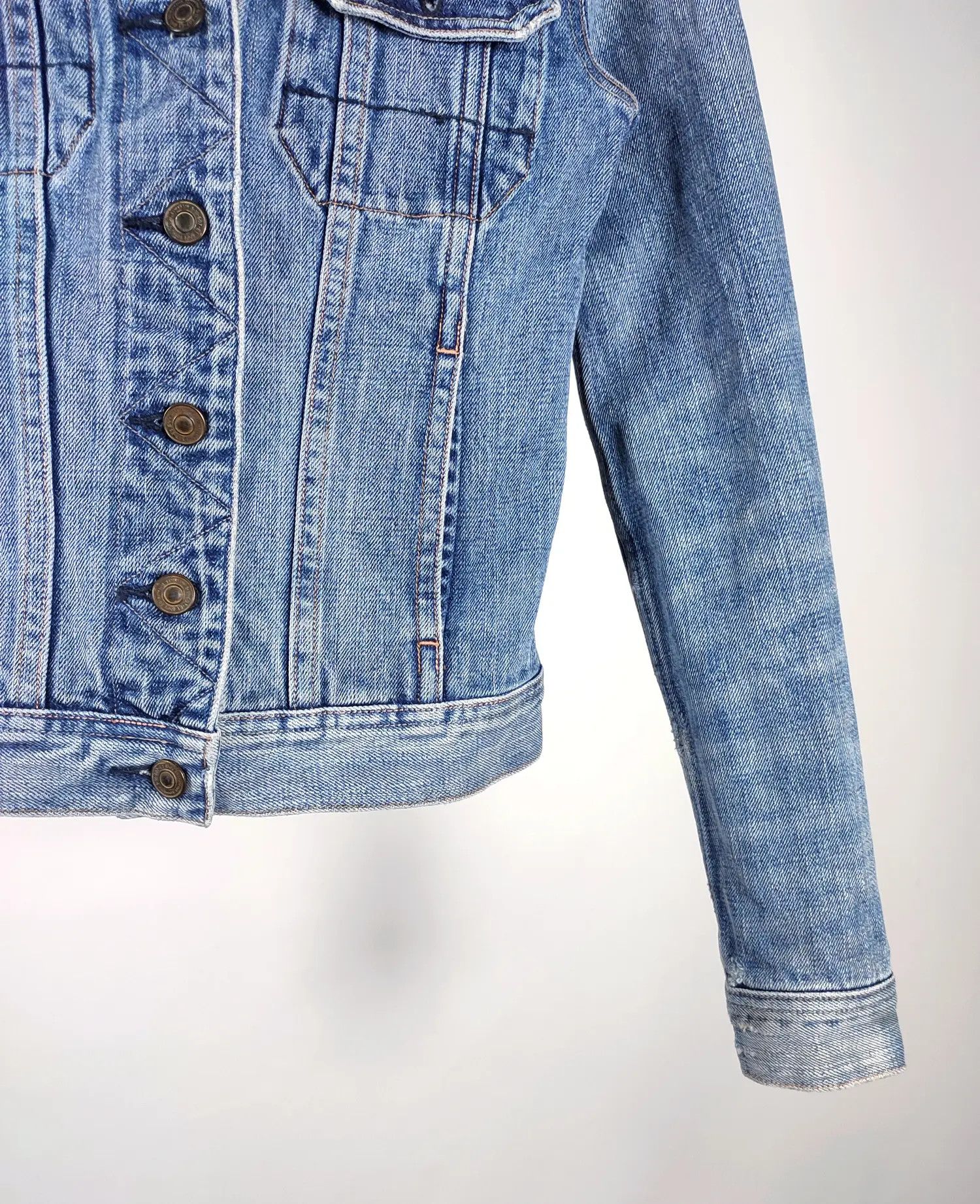 Allsaints × Japanese Brand Allsaints Lamara Distressed Denim Selvedge Slim Jacket Size M / US 6-8 / IT 42-44 - 7 Thumbnail