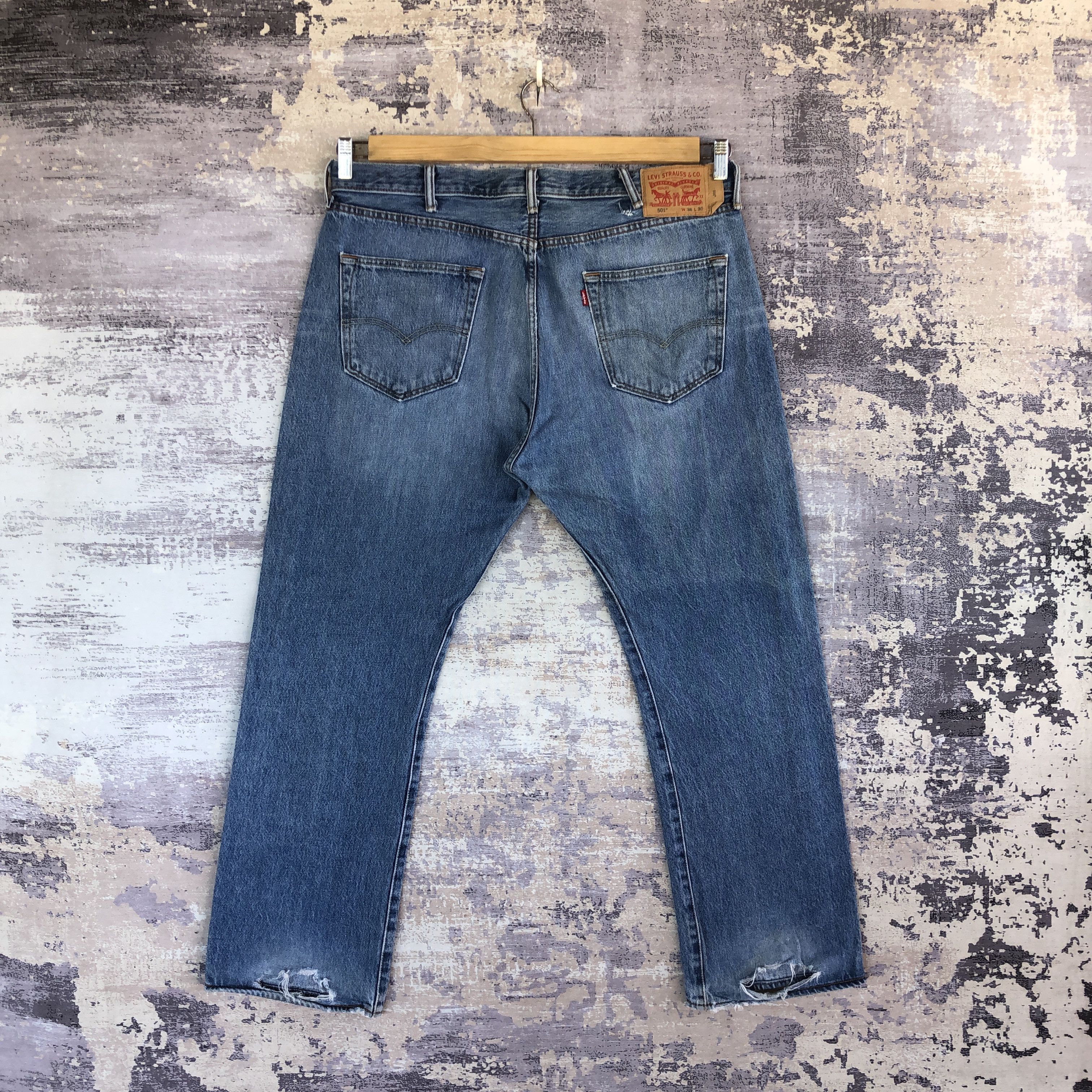 Levi's Vintage Y2K Levis 501 Faded Jeans Levi's Light Wash Denim Size US 38 / EU 54 - 2 Thumbnail