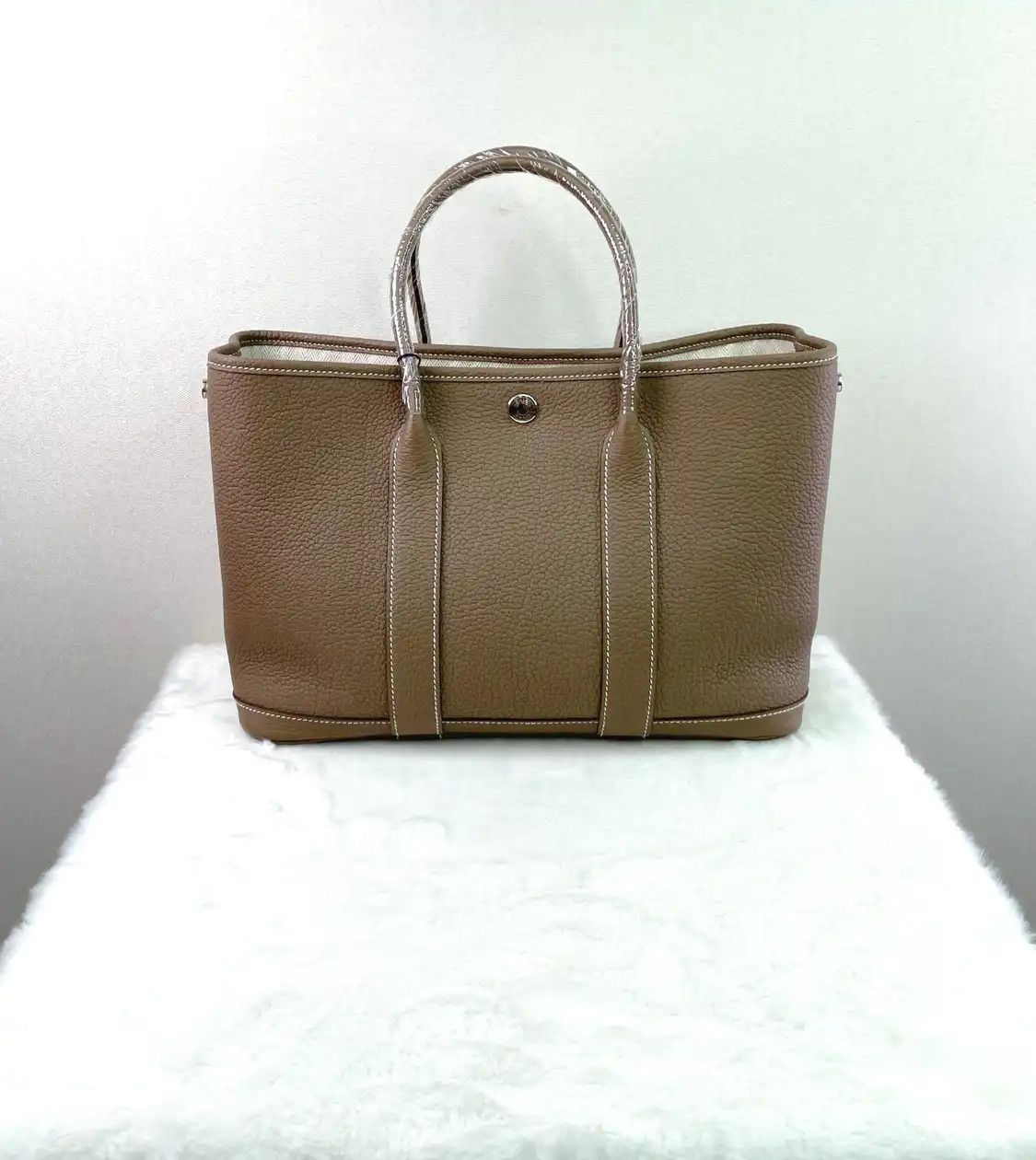 Hermes Hermes Garden Party 30 Etoupe Negondacowhide leather Garden Party handbag silver Size ONE SIZE - 1 Thumbnail