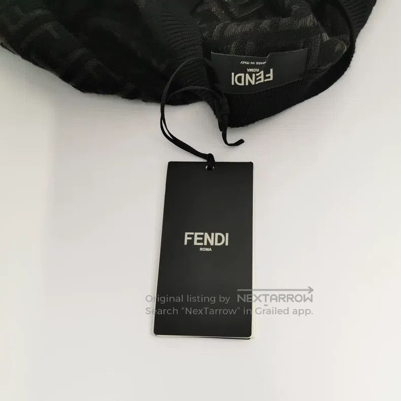 Fendi Fendi Men's black FF all-over print wool knitwear, 90% woo Size US S / EU 44-46 / 1 - 4 Thumbnail