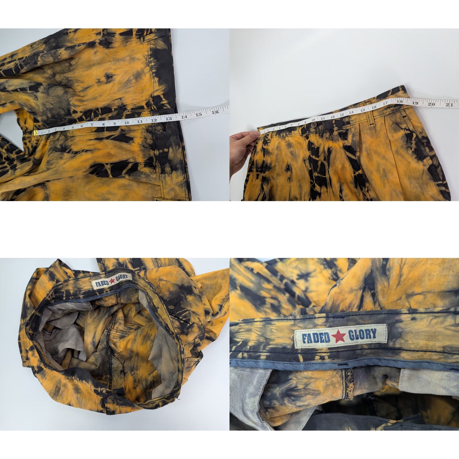 Faded Glory VINTAGE Faded Glory Pants Khaki Tie Dye Rust Chino 38x32 Loose Skater Grunge Y2K Mens Cargo 90s Streetwear Baggy Yellow 100% Cotton (Mexico) Size US 38 / EU 54 - 8 Thumbnail