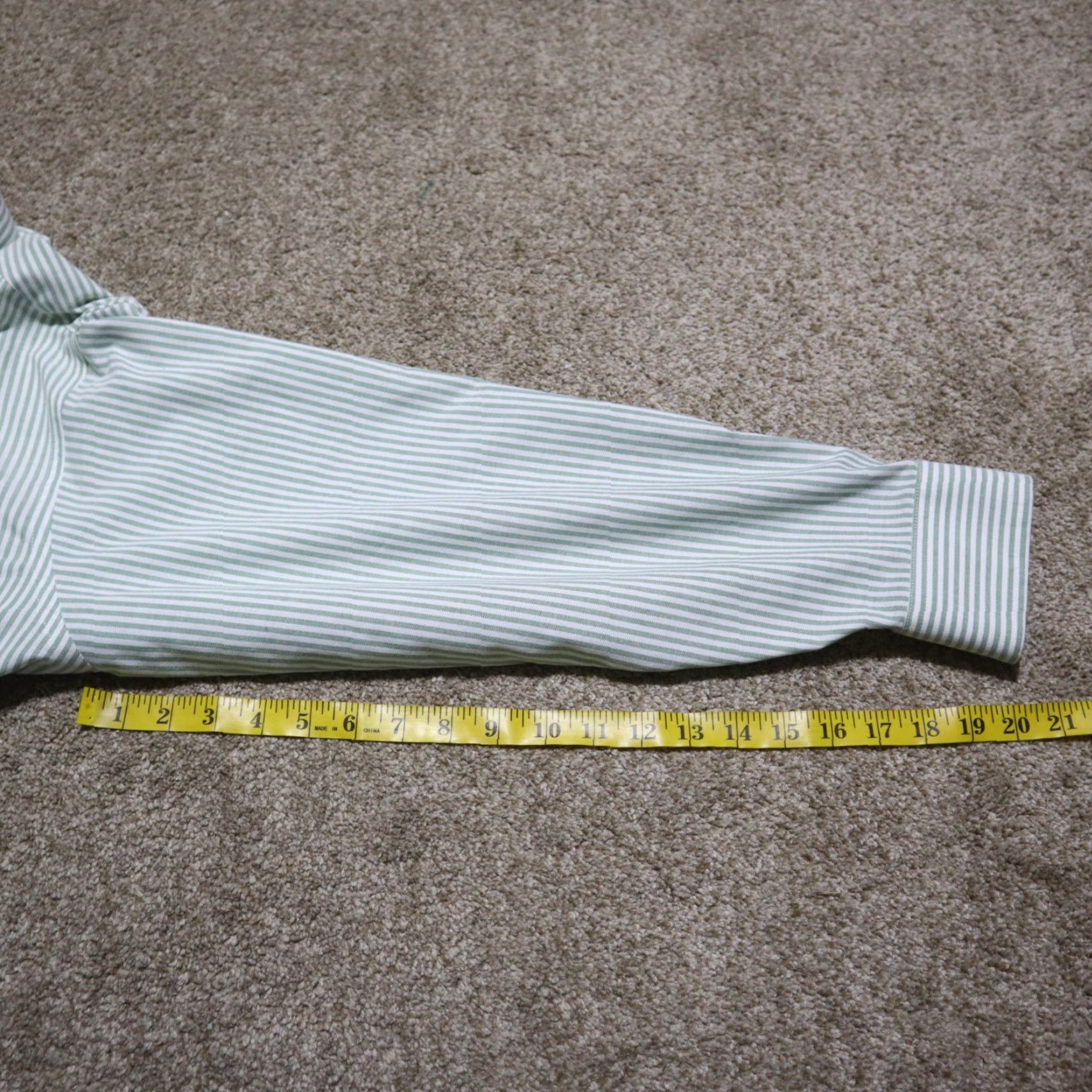 Stafford VINTAGE Stafford Green Striped Button-Up Shirt Long Sleeve Adult Medium Men's Size US L / EU 52-54 / 3 - 7 Thumbnail