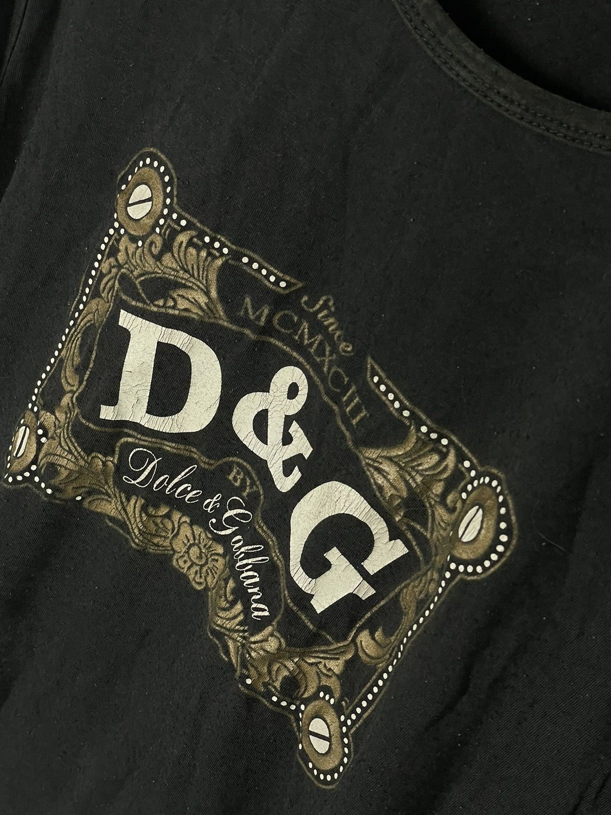 Dolce & Gabbana × Japanese Brand Vintage 90s Dolce Gabbana Big Logo Luxury Retro T-shirt Y2K Size M / US 6-8 / IT 42-44 - 7 Thumbnail