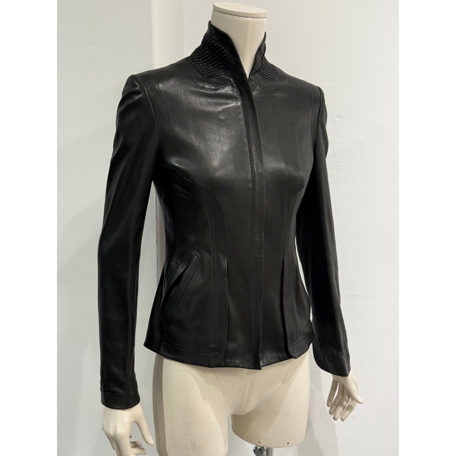Alexander McQueen A/W2003 Alexander McQueen paneled biker leather jacket Size S / US 4 / IT 40 - 9 Thumbnail