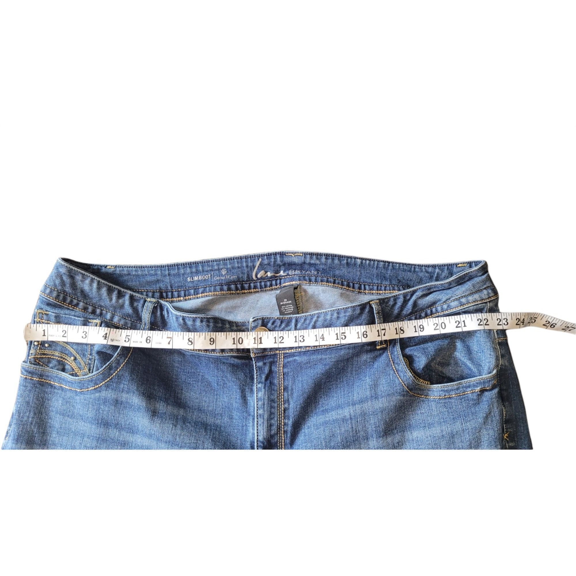 Denim & Co. Lane Bryant Blue Denim Slim Bootcut Jeans Women Sz 28 Averag Size 42" / US 20 - 3 Thumbnail