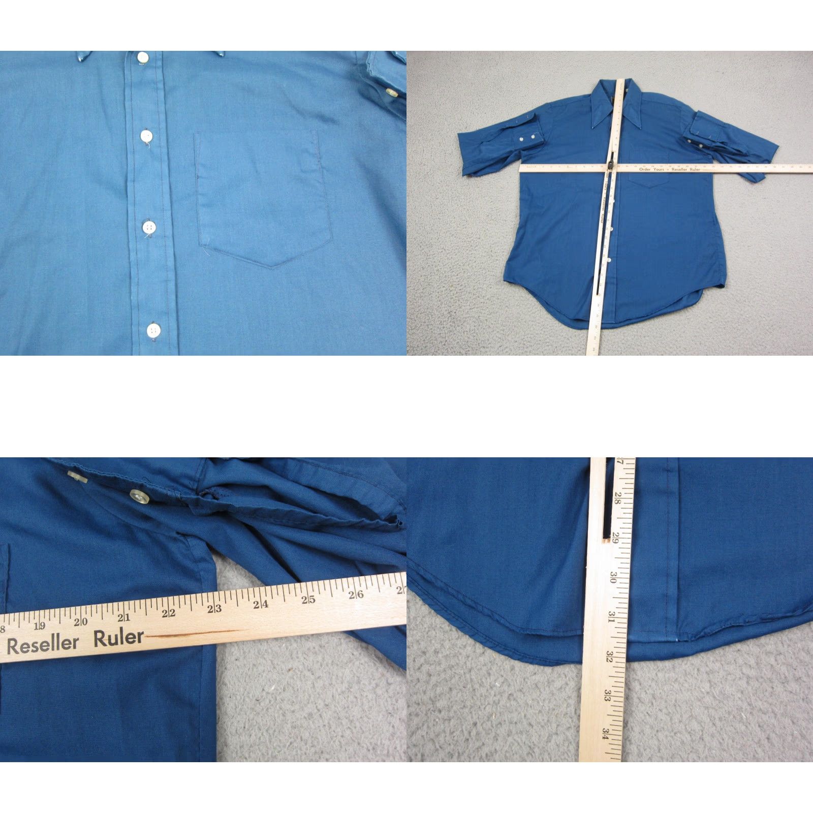 JCPenney TRUE Vintage Towncraft Shirt Mens L Blue Disco Leisure JCPenney 70s 80s Shirt Mens Blue Towncraft Button-Up Casual 60s 70s 80s HolidayMens Size US L / EU 52-54 / 3 - 8 Thumbnail