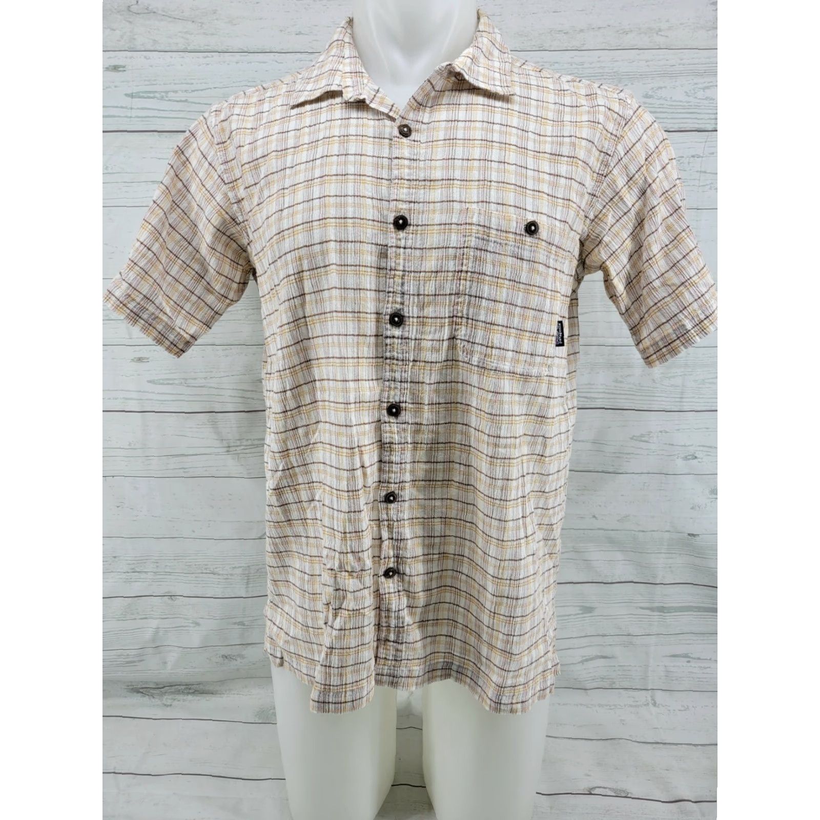 Patagonia VINTAGE Patagonia Shirt Mens Large Plaid Textured Button Front Crushed Style Size US L / EU 52-54 / 3 - 2 Thumbnail