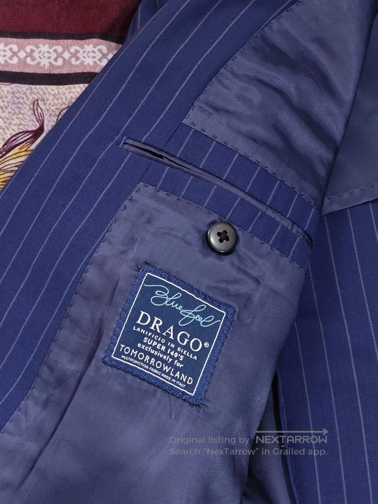 Tomorrowland Italian Drago Wool Suit in Blue Stripe. Size US M / EU 48-50 / 2 - 7 Thumbnail