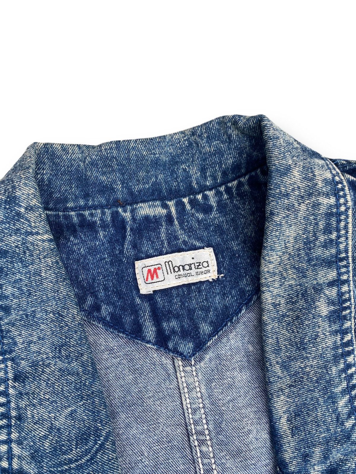 Japanese Brand × Vintage Vintage Denim Floral Embroidery Chore Jacket. #D5 Size L / US 10 / IT 46 - 3 Thumbnail