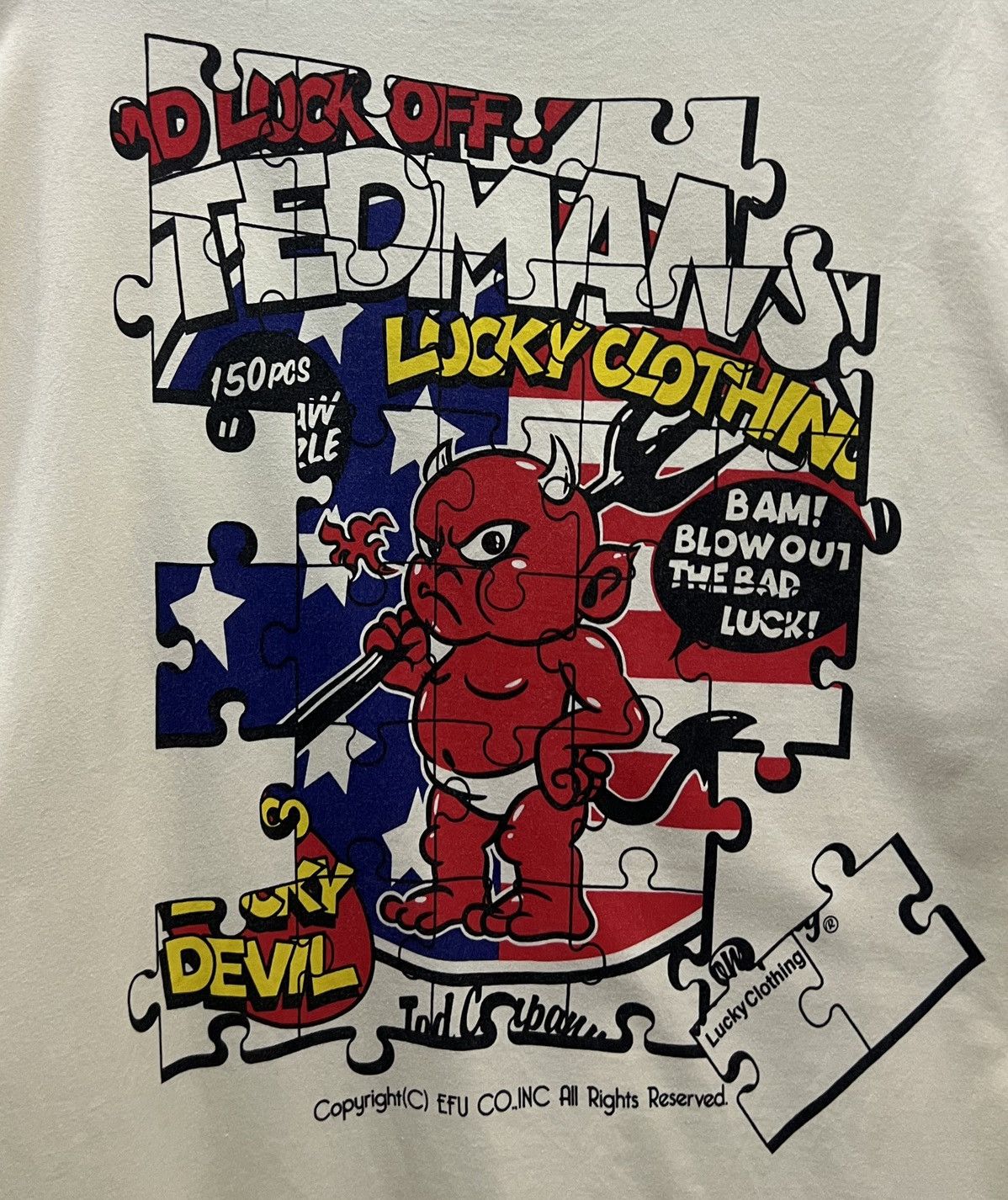 Tedman × Vintage TED COMPANY BAD LUCK OFF!! TEDMAN’S LUCKY CLOTHING SHIRT Size US S / EU 44-46 / 1 - 3 Thumbnail