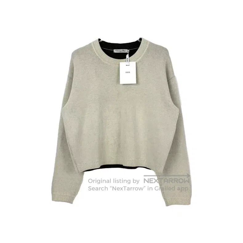 Dior Dior White number 8 cashmere sweater Size XXS / US 00 / IT 34 - 1 Thumbnail