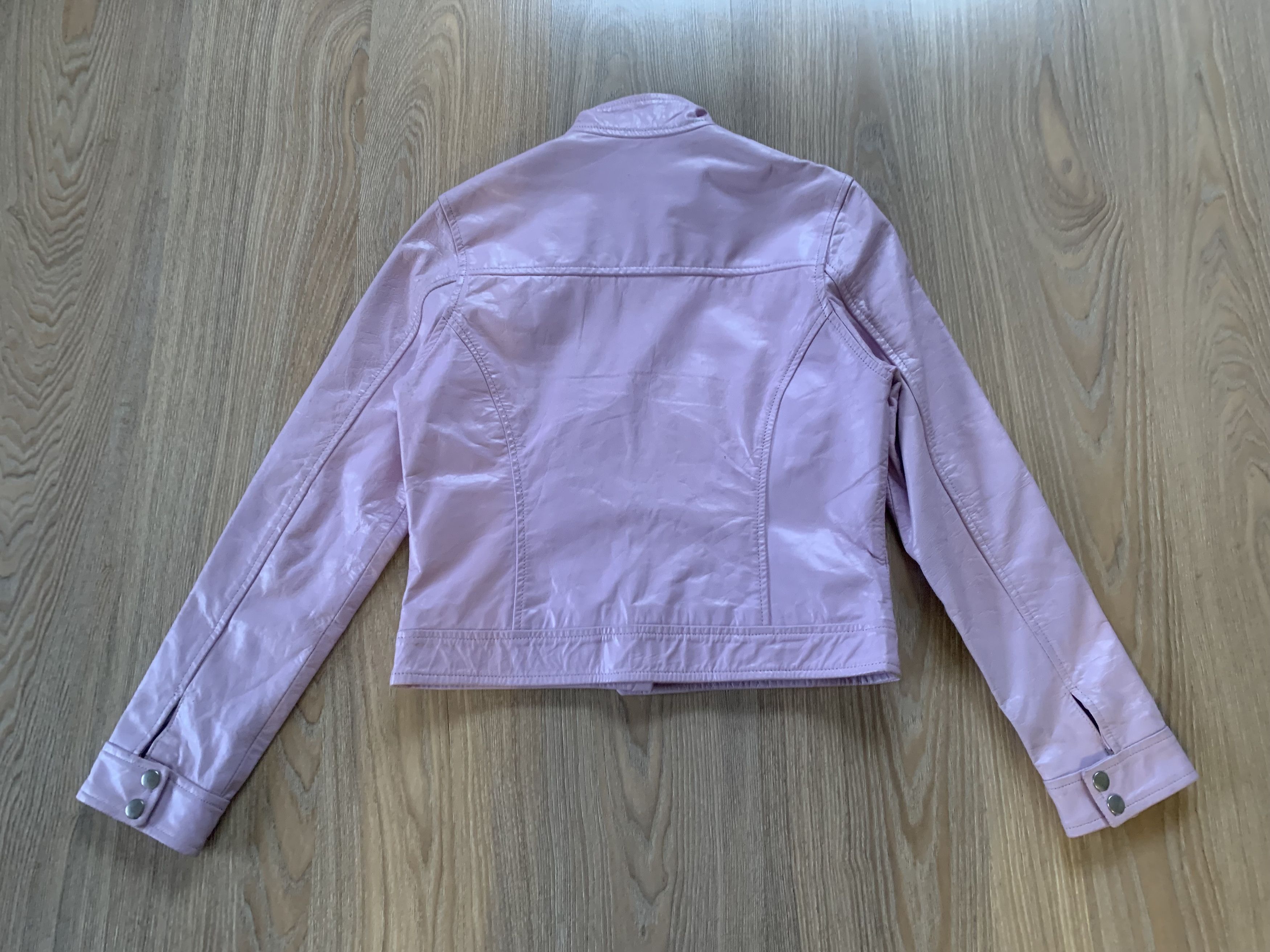 Other Womens Bershka Pink Biker Leather Jacket Size L / US 10 / IT 46 - 4 Thumbnail