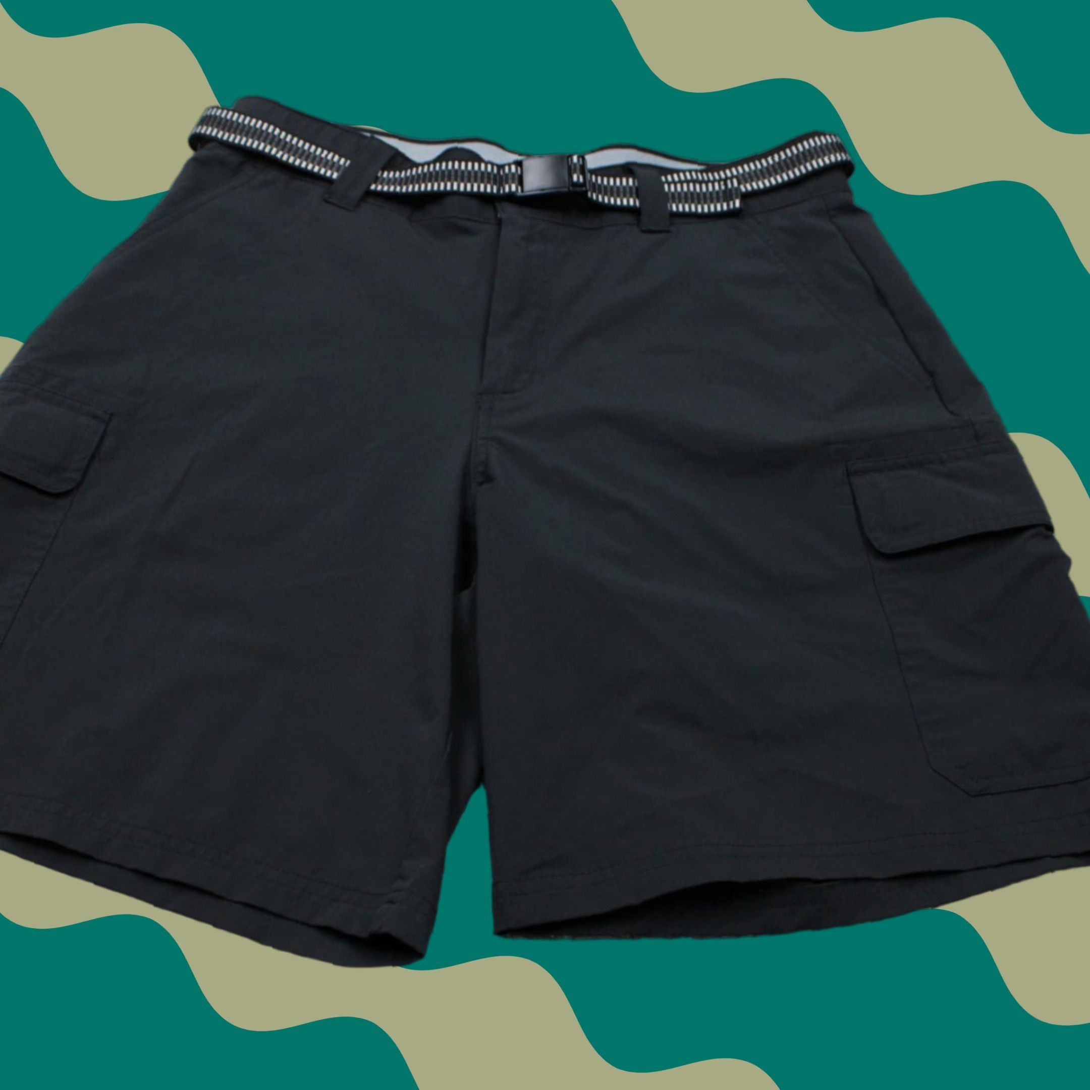 Orvis Orvis Cargo Shorts Mens 32 Black Belted Polyester Zip Pocket 9" Inseam Size US 32 / EU 48 - 1 Thumbnail