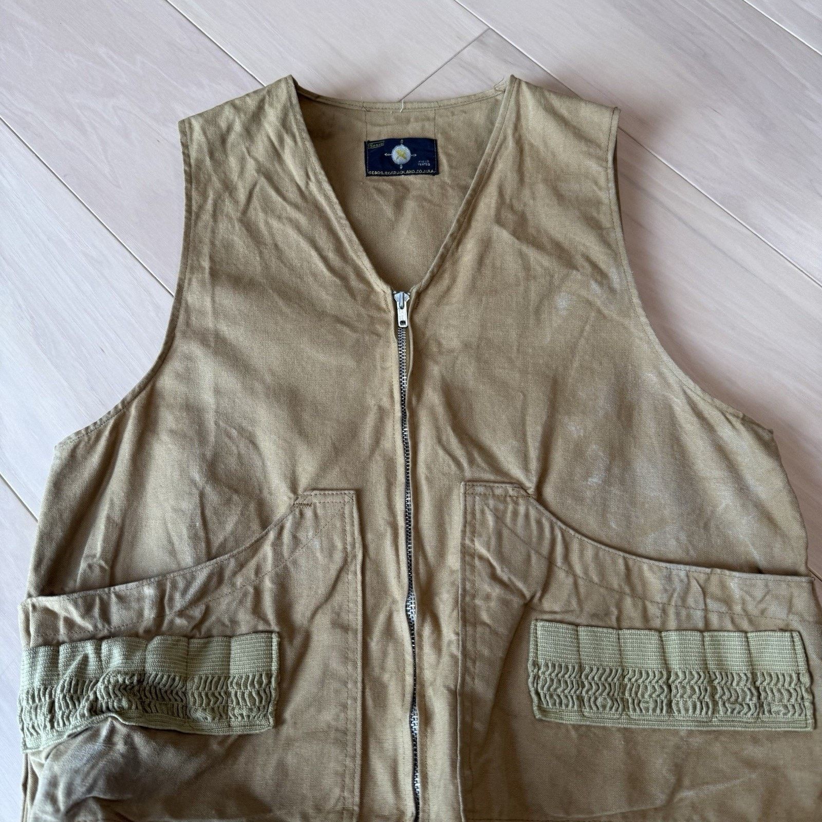 Sears Vintage Sears Field Tested Vest Small Khaki 80s Outdoors Size US S / EU 44-46 / 1 - 3 Thumbnail