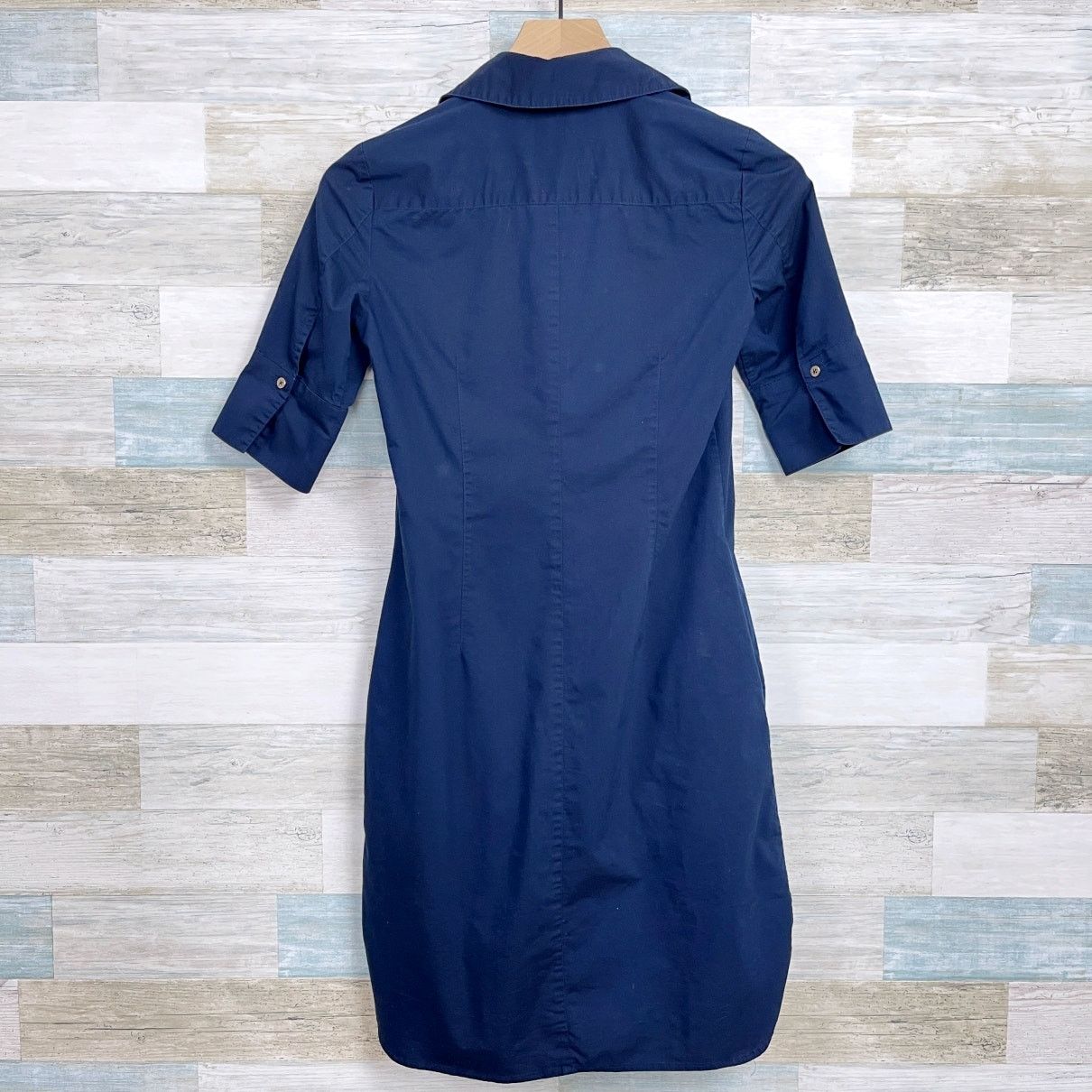 White House Black Market White House Black Market Short Sleeve Dress Blue Womens 0 Size XS / US 0-2 / IT 36-38 - 4 Thumbnail