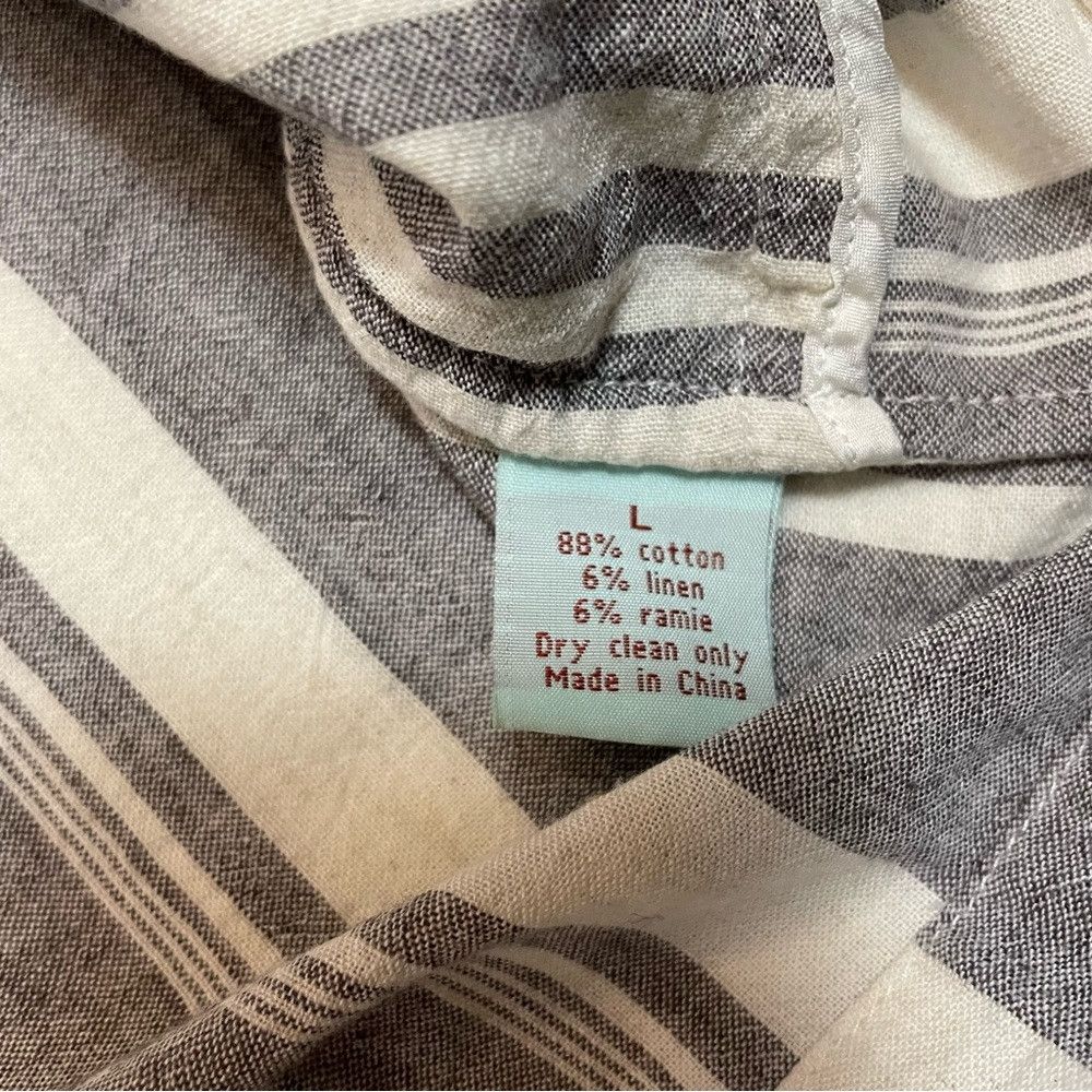 Other Geren Ford Stripe Cotton Linen Mini Dress Tunic Size L Size L / US 10 / IT 46 - 8 Thumbnail