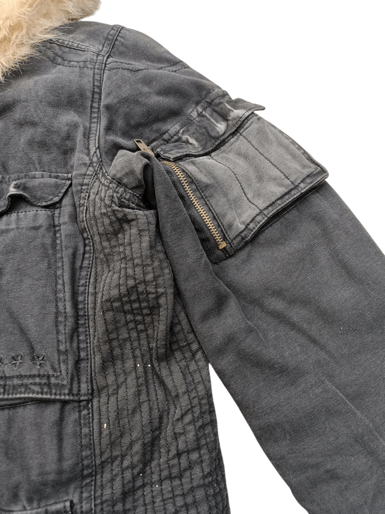 Vintage DAISY FUR HOODIE IFSIXWASNINE LGB STYLED JACKET FR008 Size L / US 10 / IT 46 - 13 Thumbnail
