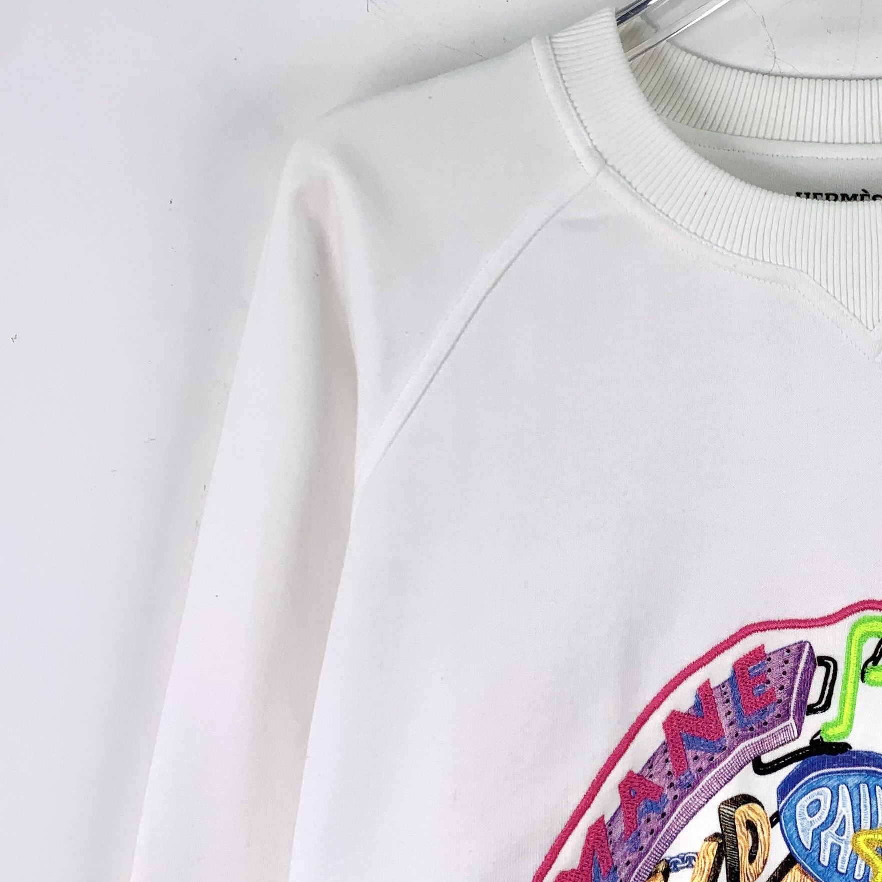 Hermes Hermès Logo Embroidered Sweatshirt White (38) Size XS / US 0-2 / IT 36-38 - 3 Thumbnail