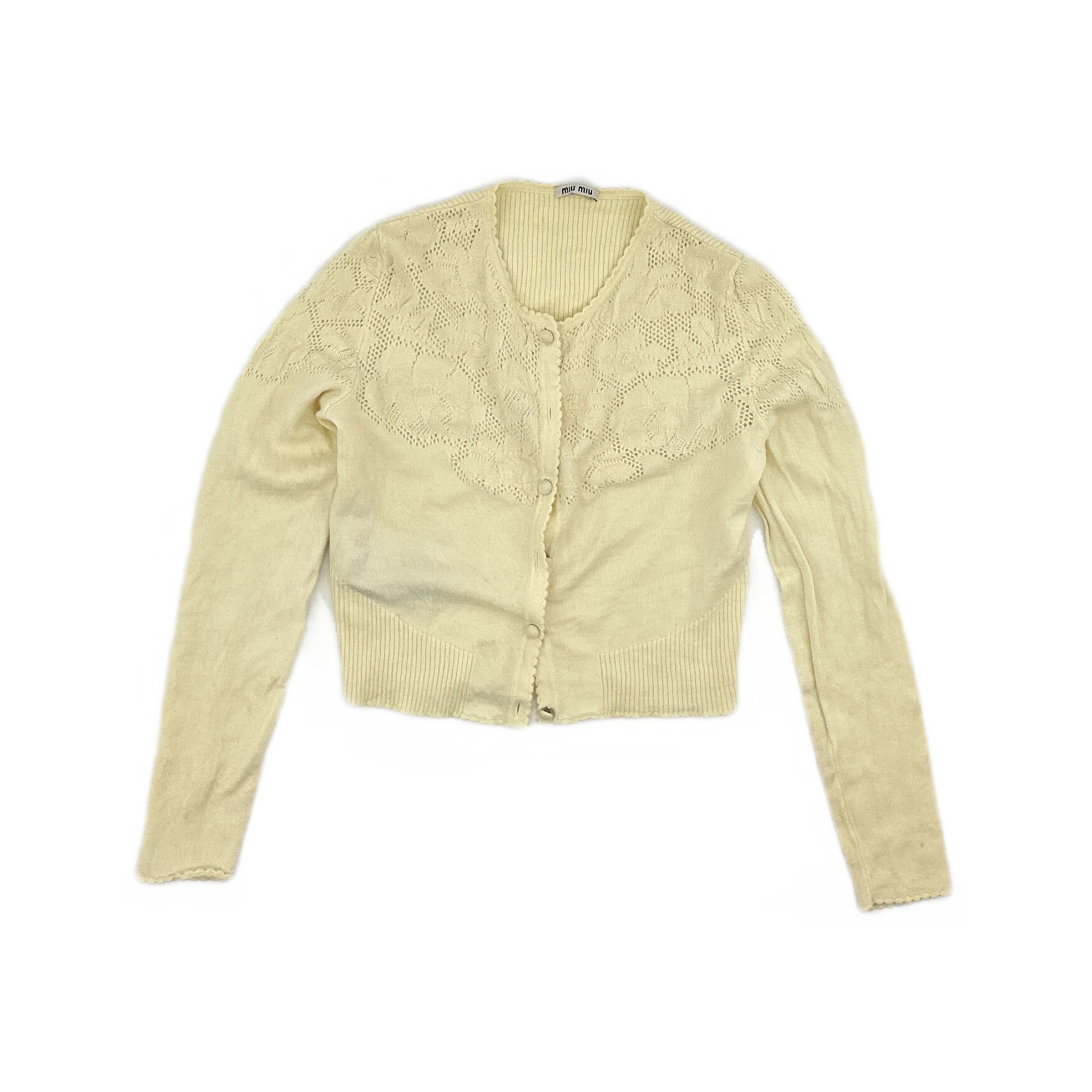 Miu Miu Miu Miu Pointelle Knit Cardigan Size 40 Size S / US 4 / IT 40 - 1 Thumbnail