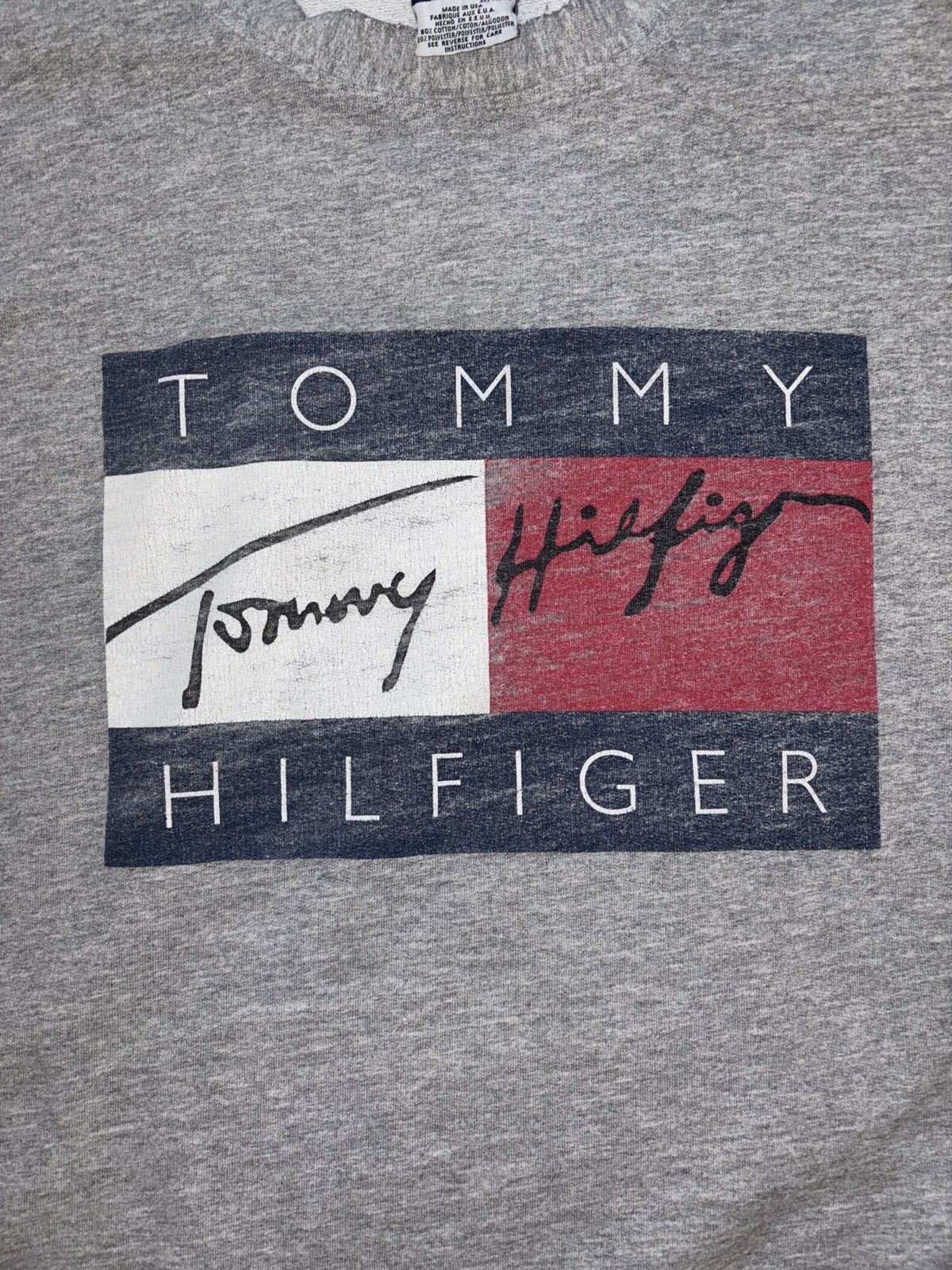 Tommy Hilfiger × Vintage Vintage Tommy Hilfiger Grey Sweater Size US L / EU 52-54 / 3 - 2 Thumbnail