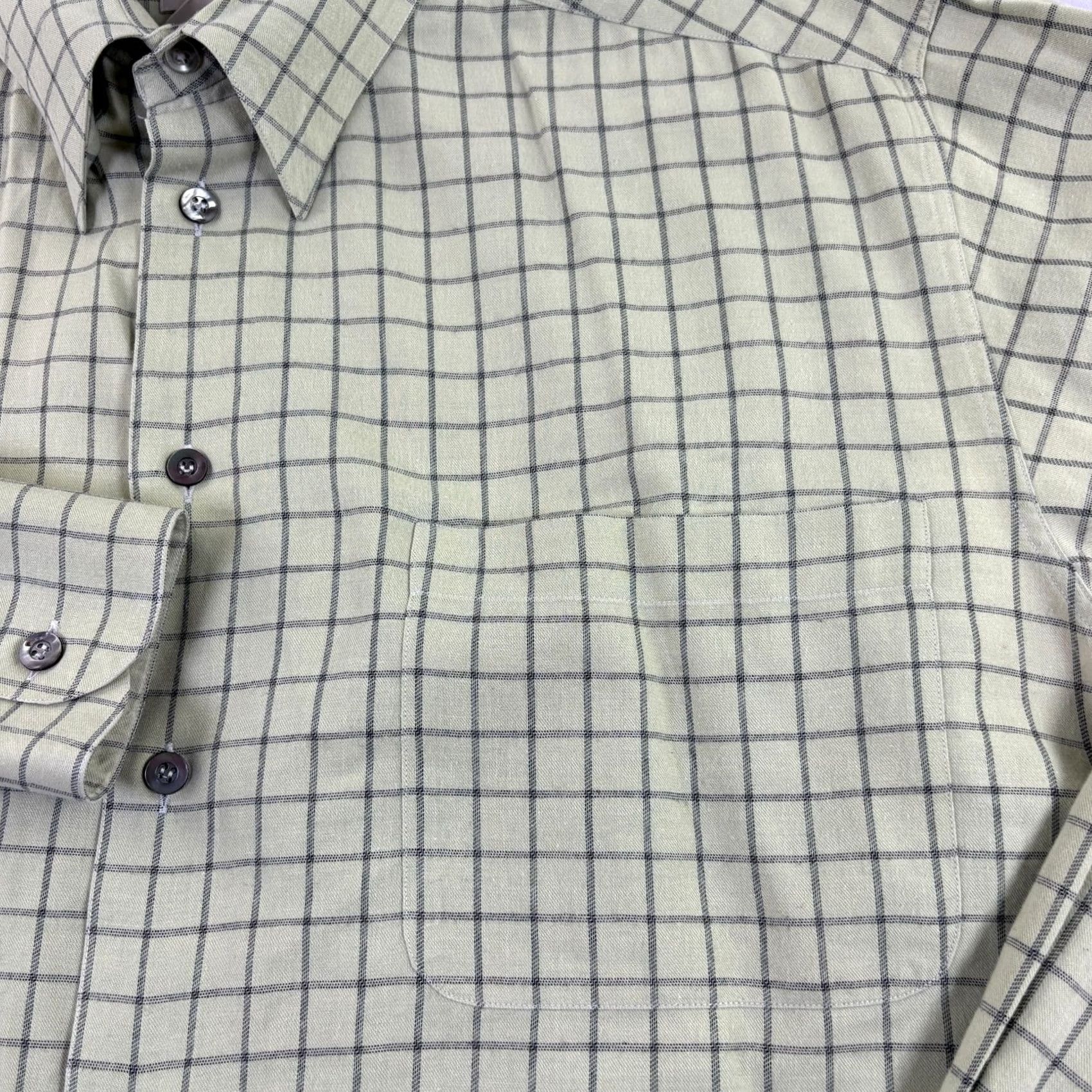Ermenegildo Zegna VINTAGE Ermenegildo Zegna Shirt Mens XL Green Plaid Button Up Long Sleeve Size US XL / EU 56 / 4 - 3 Thumbnail