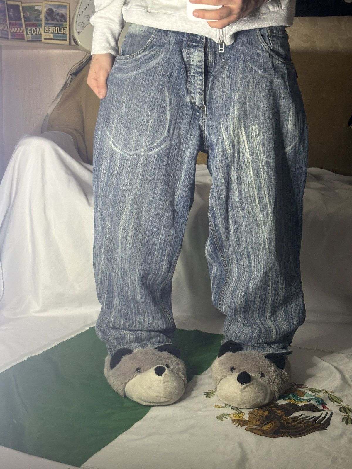 JNCO Vintage Y2K DODECA Faded baggy wide leg embroidered jeans Size US 36 / EU 52 - 4 Thumbnail