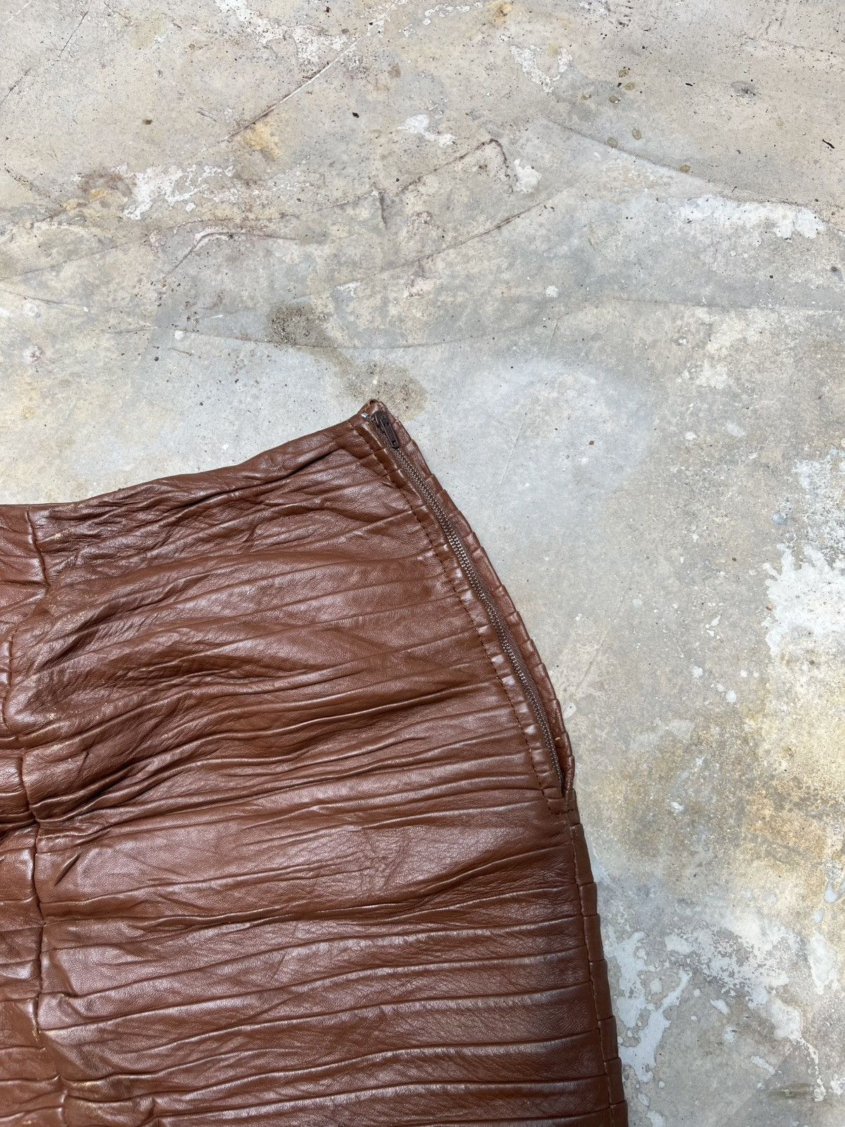 Genuine Leather 💥Vintage 70s Mario Vatorio Made In Italy Skirts Size 27" / US 4 / IT 40 - 3 Thumbnail