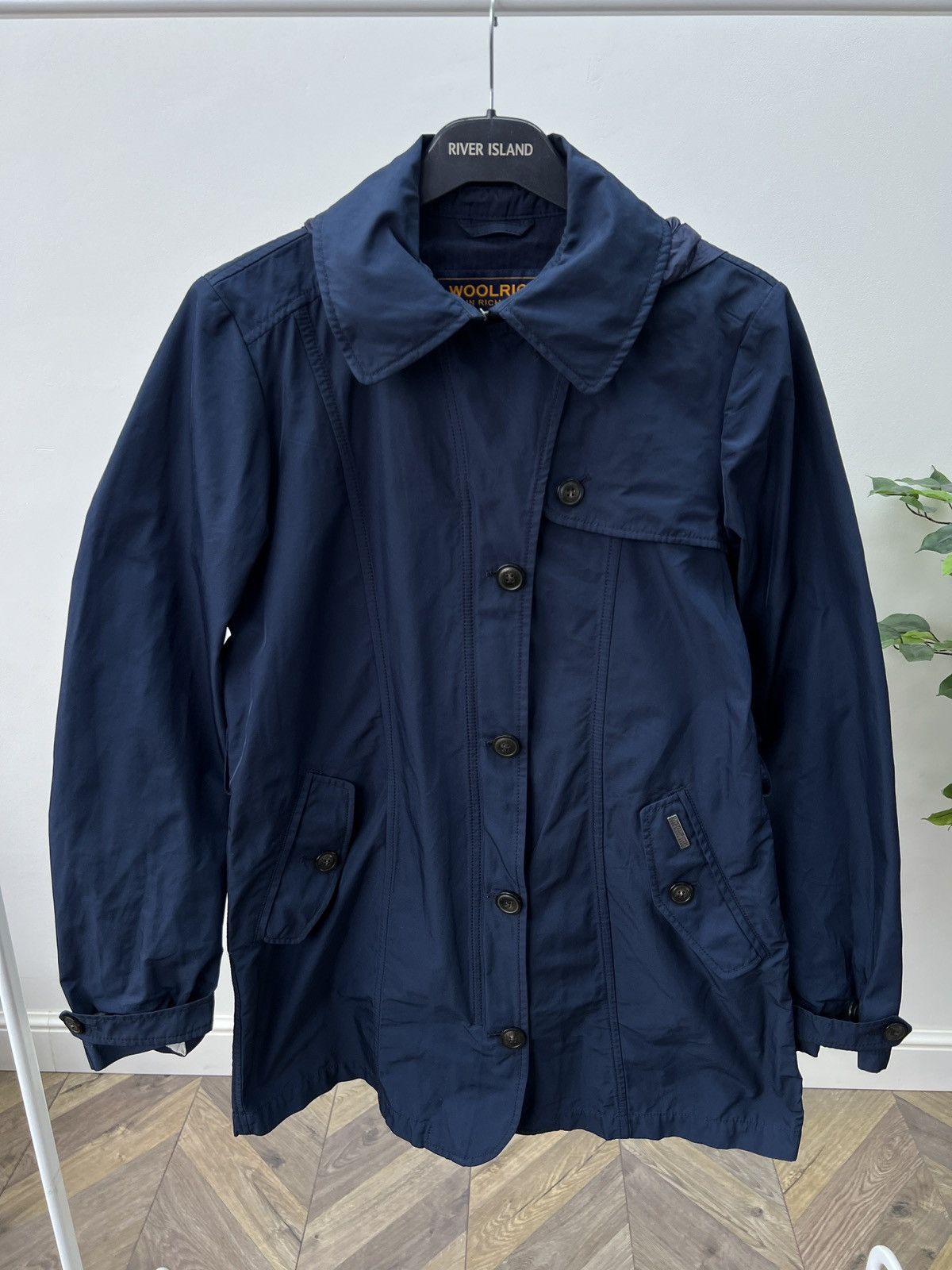 Woolrich Woolen Mills Vintage Woolrich Navy Blue Hooded women’s Coat Size L / US 10 / IT 46 - 3 Thumbnail