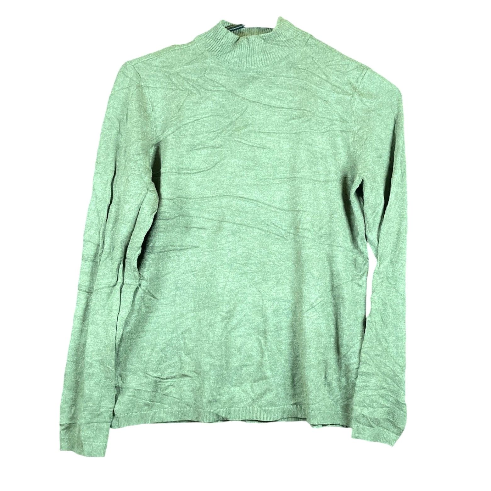 Vintage Chicos Women Sweater Green Mock Neck Pullover Long Sleeve Stretch S KnIT Style Solid Pattern Casual Workwear 0 (S) Womens Size S / US 4 / IT 40 - 2 Thumbnail