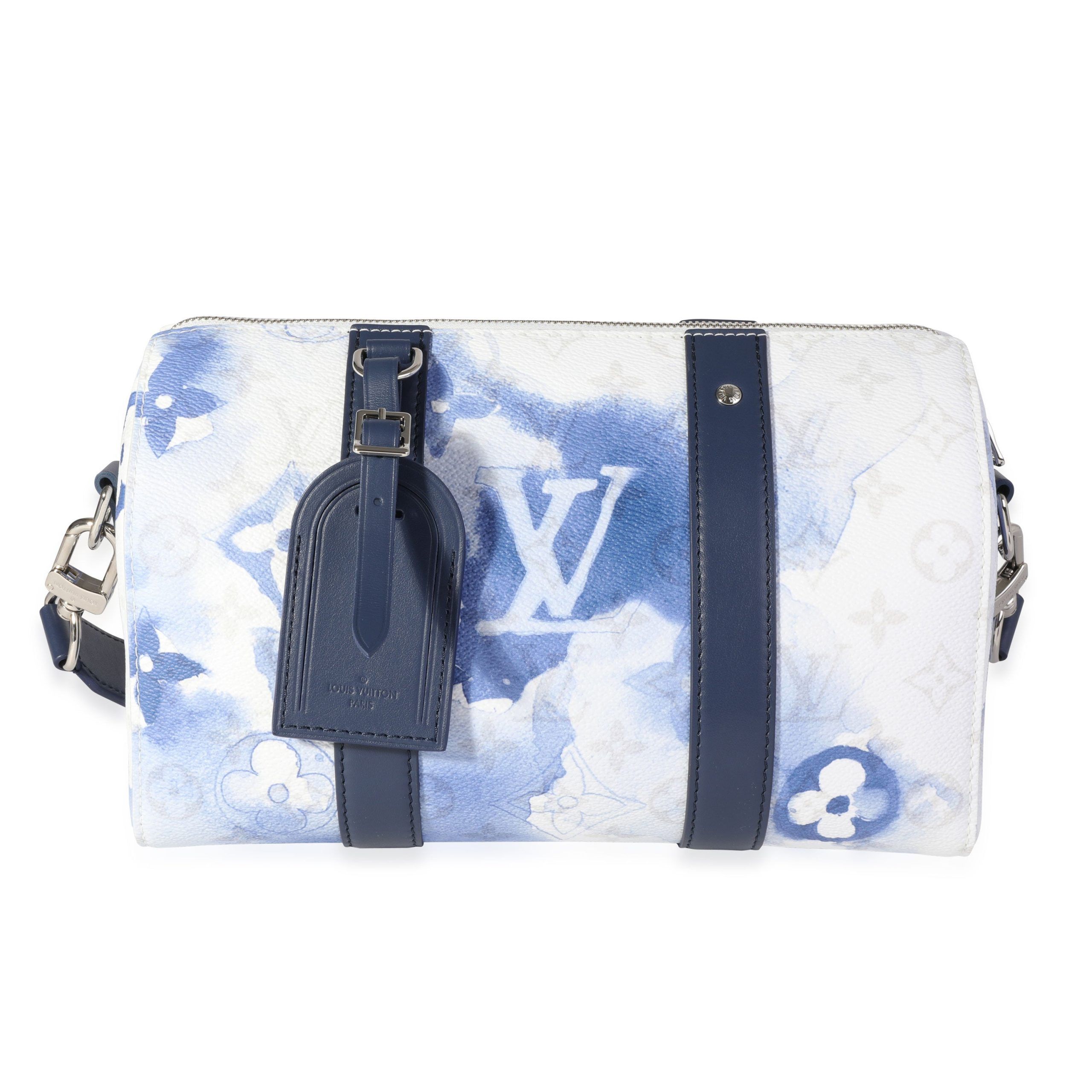 image of Louis Vuitton Monogram Watercolor Canvas City Keepall in Blue, Women's