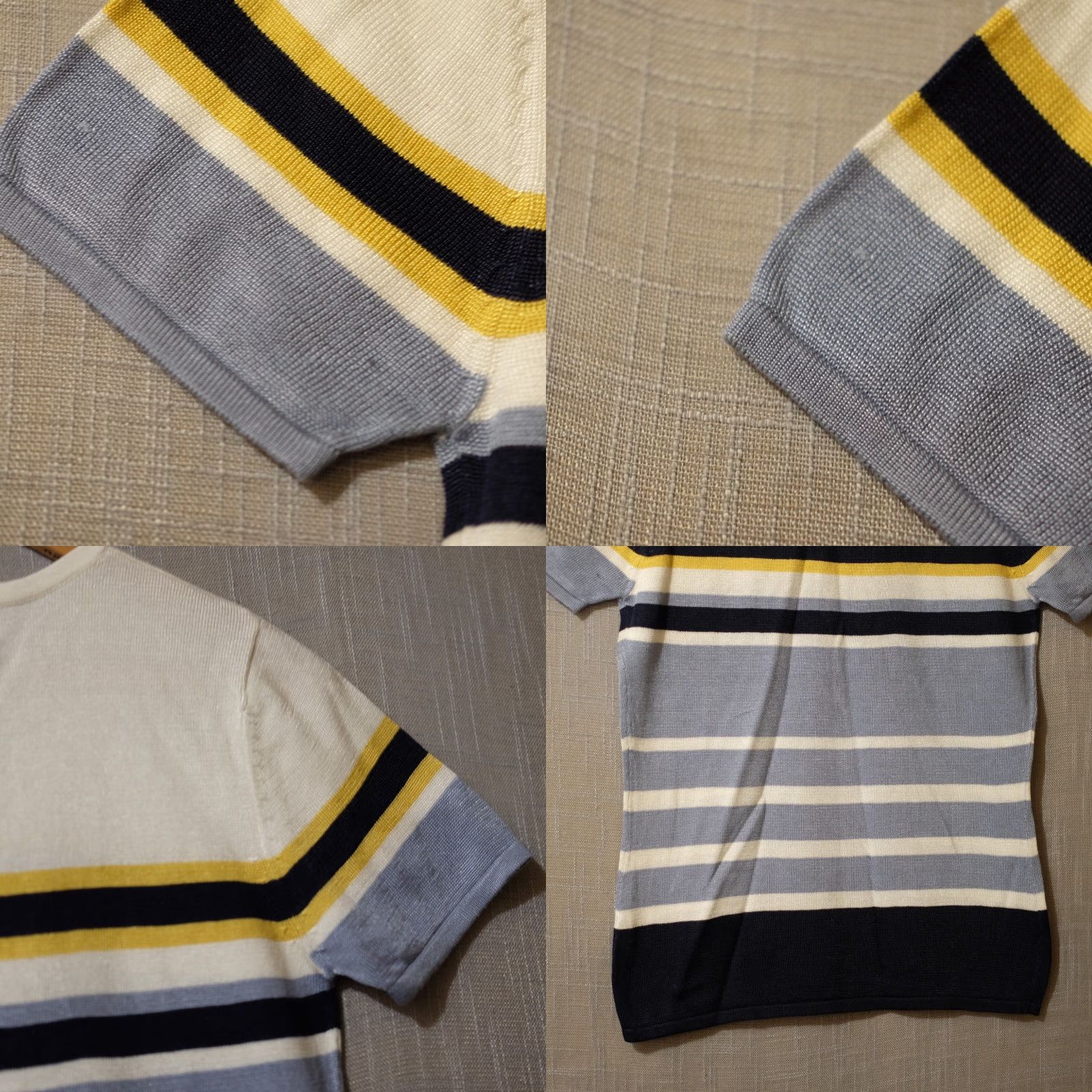 MooRER VINTAGE Jennifer Moore Shortsleeve Sweater Stripe Lightweight Womens M #A13-20 Size M / US 6-8 / IT 42-44 - 8 Thumbnail