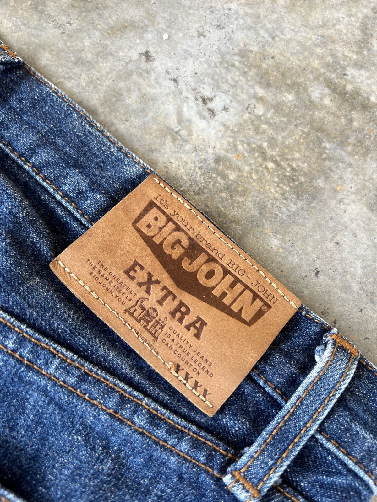 Big John × Japanese Brand 💥Baggy💥Vintage Big John Extra Blue Jean Size US 32 / EU 48 - 21 Thumbnail