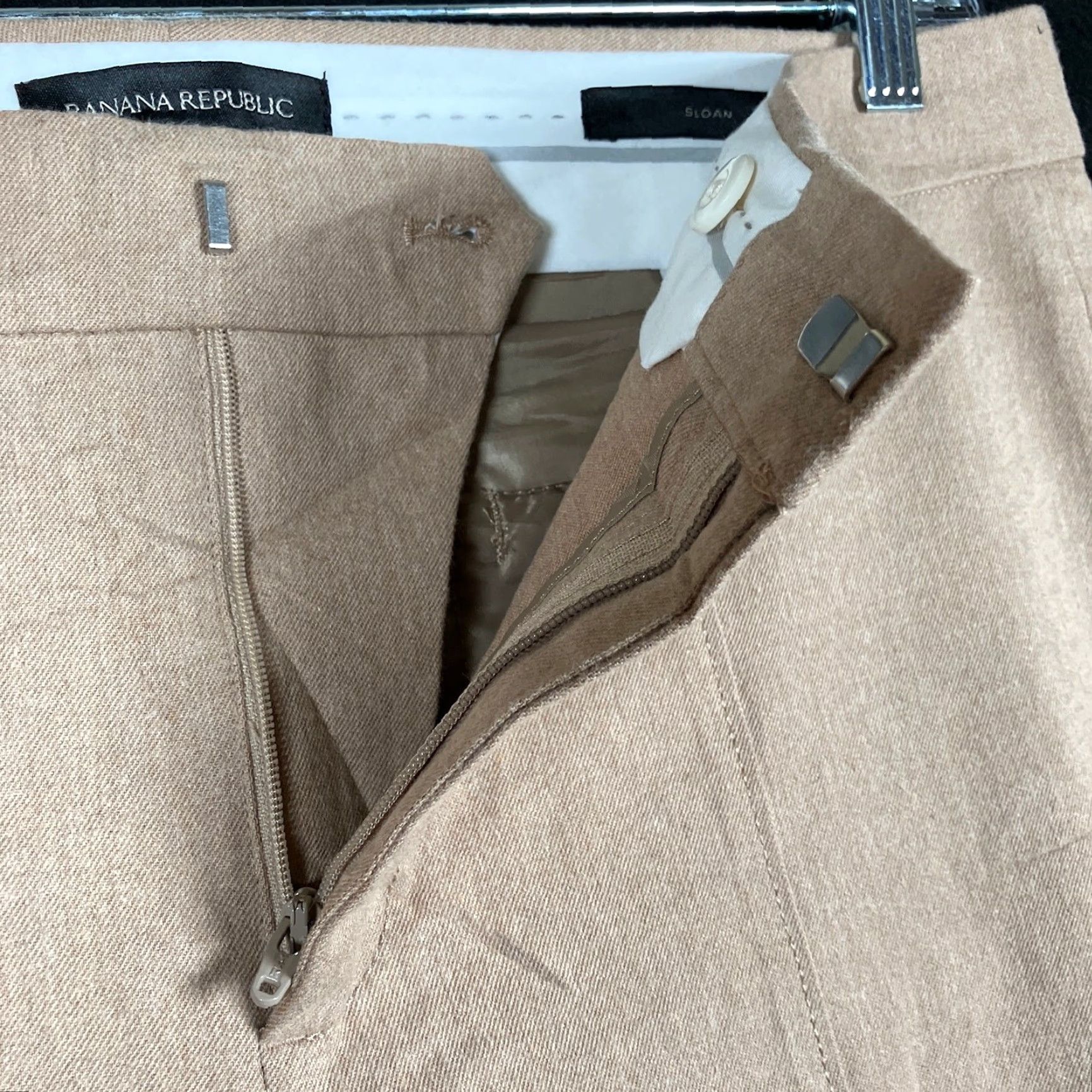 Banana Republic Banana Republic Womens Pants Sand Mid Rise Sloan Fit Straight Stretch 10 Size 32" / US 10 / IT 46 - 4 Thumbnail