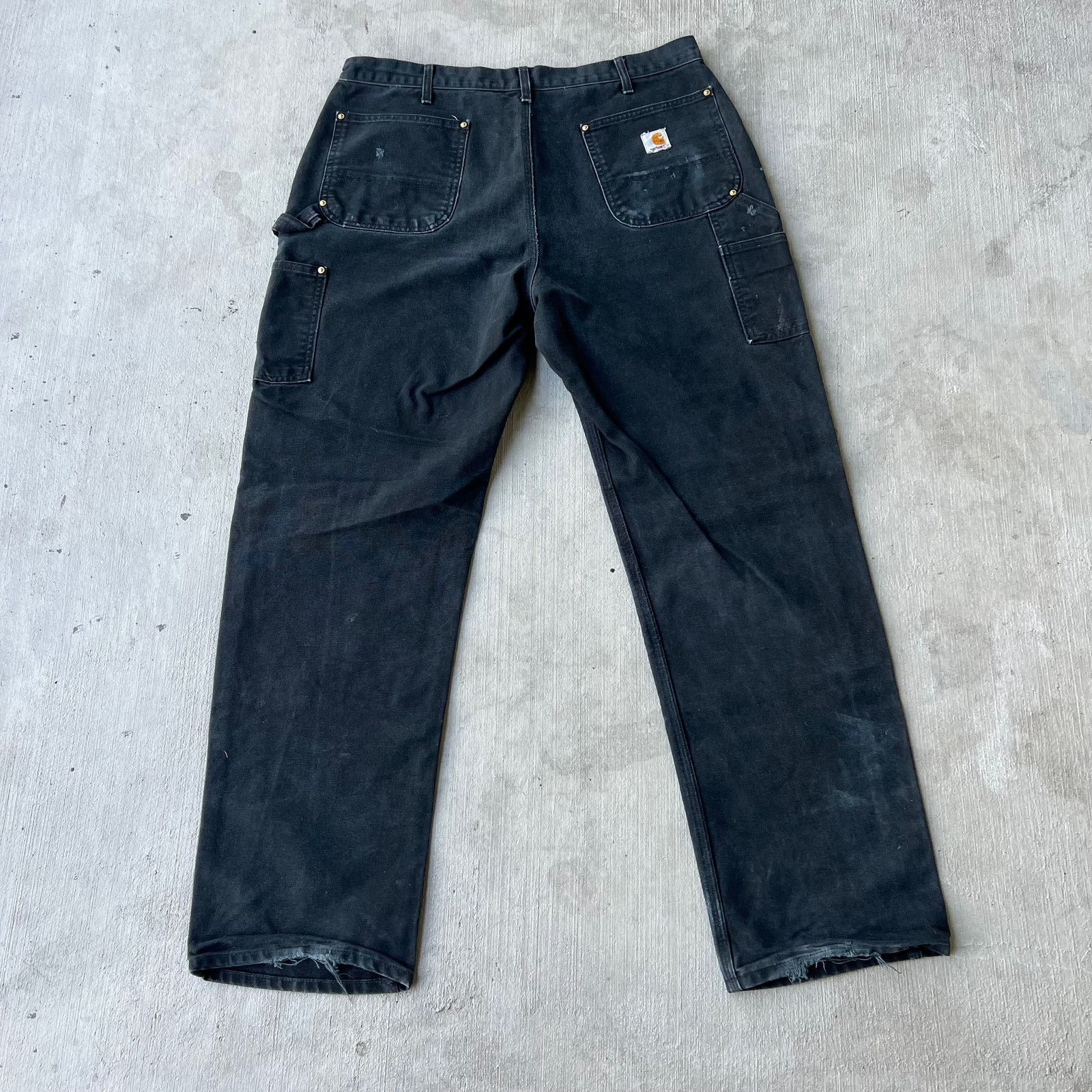Carhartt × Vintage Carhartt faded black double knee work wear carpenter pants Size US 37 - 5 Thumbnail