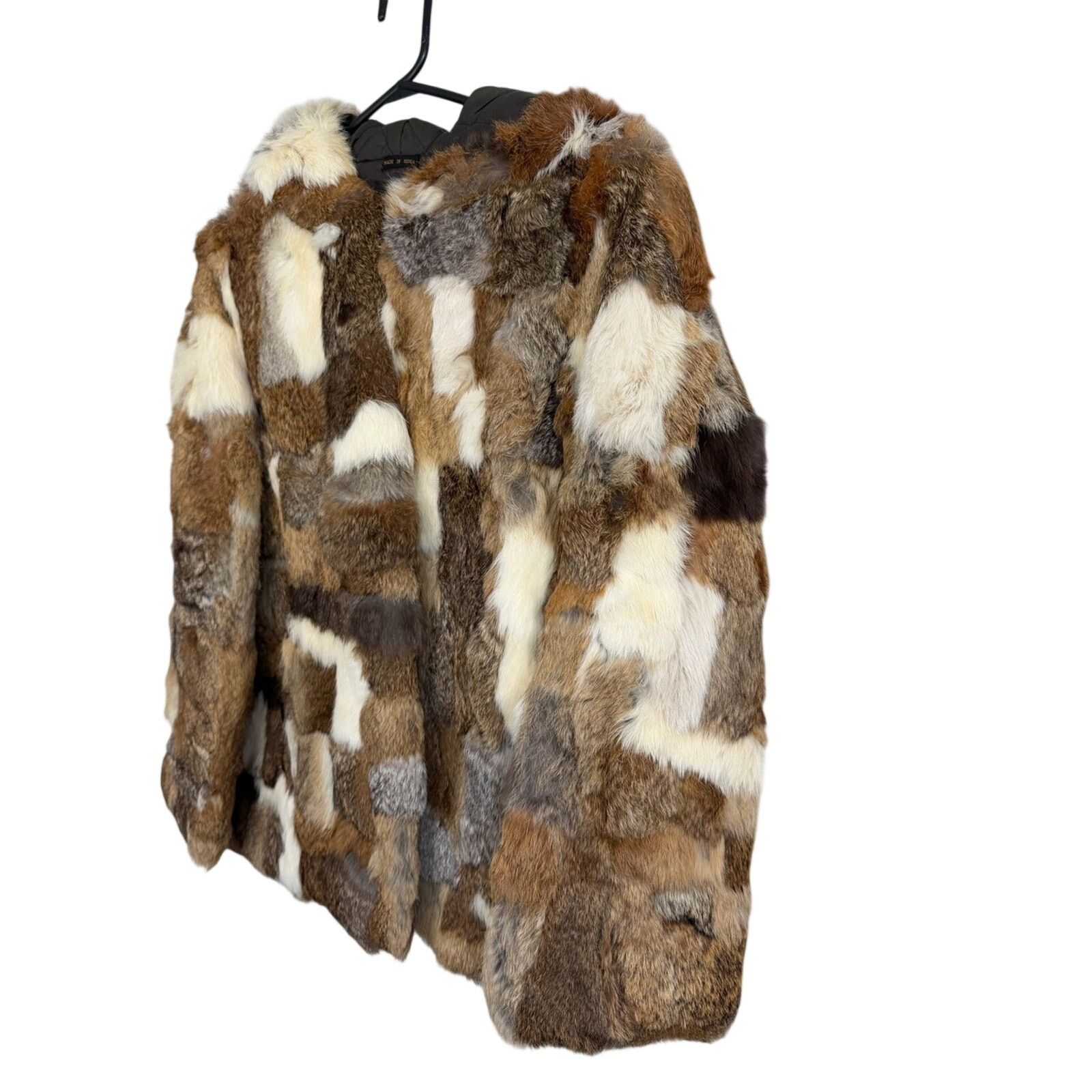 Vintage Vintage Authentic 100% Women's Rabbit Fur Patchwork Coat Size L / US 10 / IT 46 - 3 Thumbnail