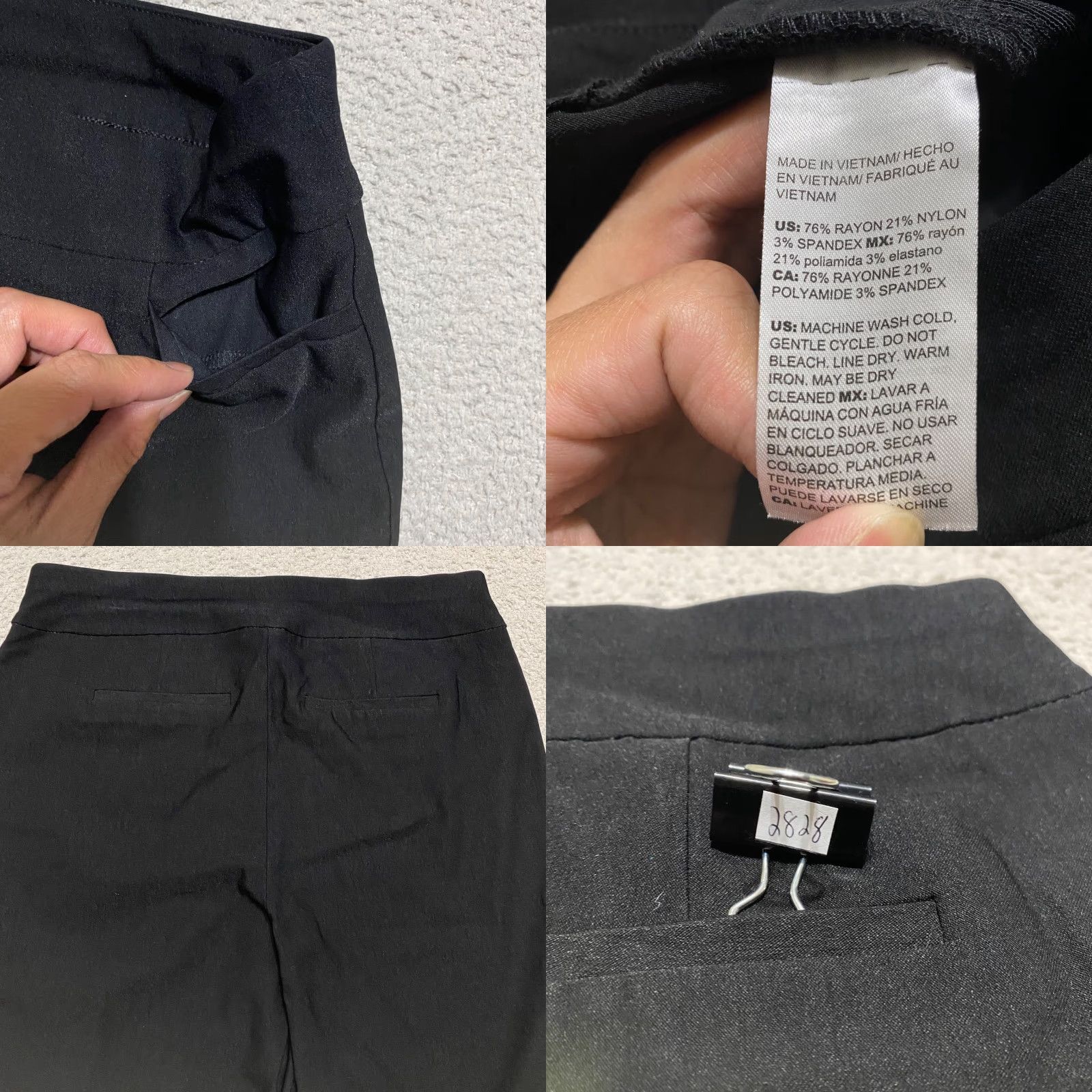 Vintage Chico's Pants Women 4 Black Pull On Straight Front Pockets Stretch Ankle Workwear Office Size 27" / US 4 / IT 40 - 8 Thumbnail