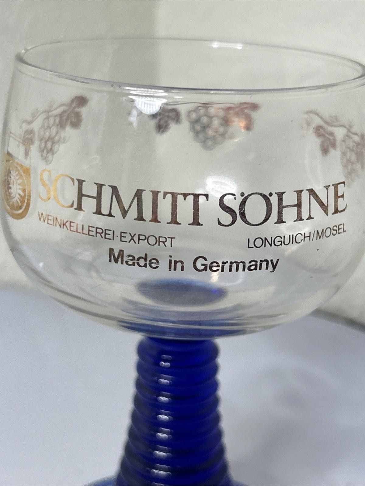 Designer Schmitt Söhne Wine Glass Germany Cobalt Blue Stem Rare Size ONE SIZE - 5 Thumbnail