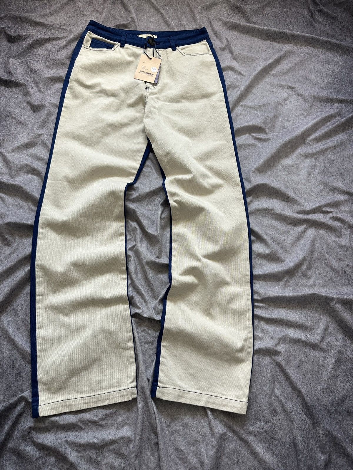 Paloma Wool Paloma Wool Dax Pant EU38 Cream Blue Straight High Waist Size 26" / US 2 / IT 38 - 3 Thumbnail
