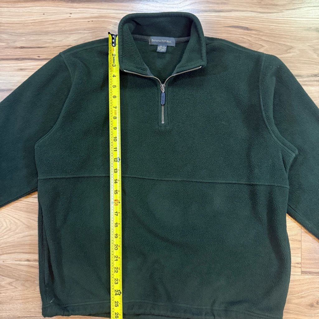 Banana Republic Banana Republic Green Fleece Quarter Zip Men’s L Vintage Size US L / EU 52-54 / 3 - 5 Thumbnail