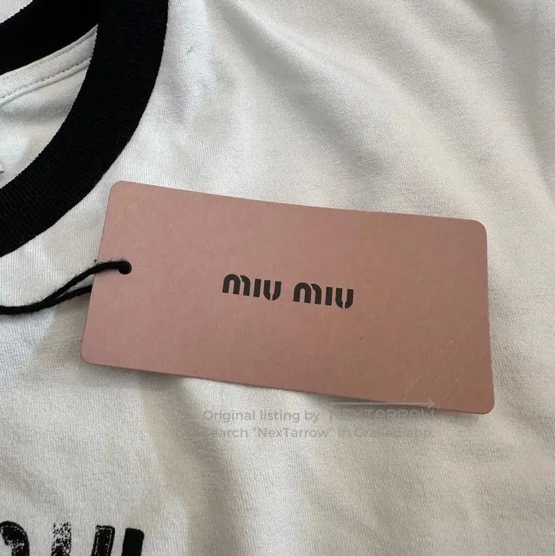 Miu Miu White Cotton Graphic T-Shirt .