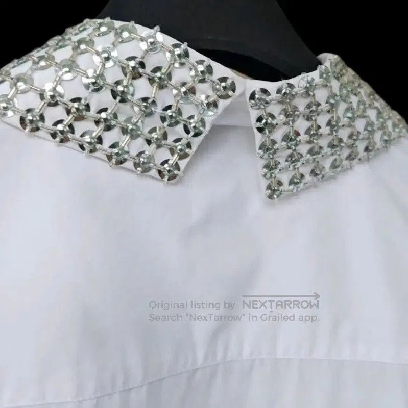 Dior Dior Long Sleeve White Cotton Blouse . Size L / US 10 / IT 46 - 4 Thumbnail