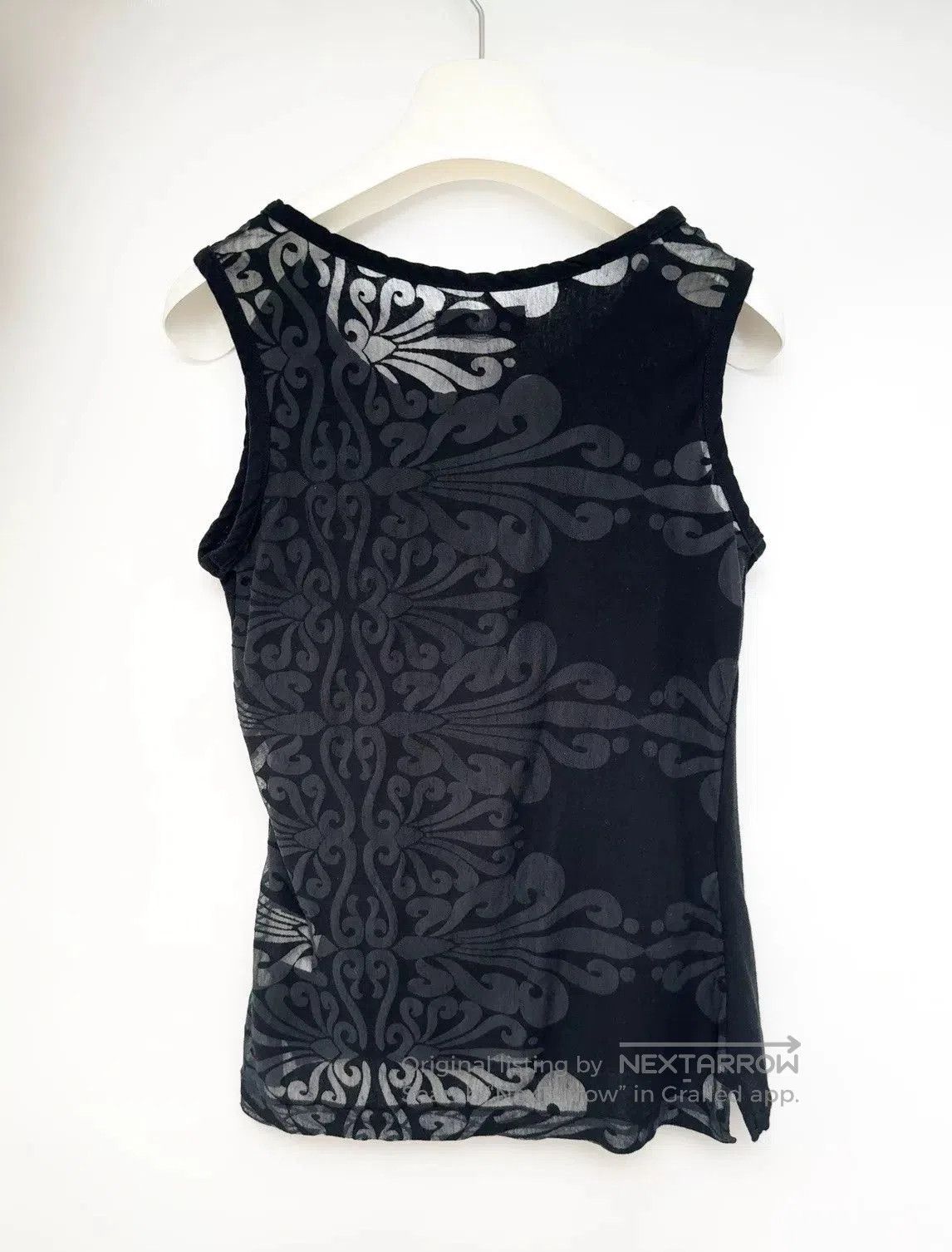Y's Yohji Yamamoto Sheer Black Vest Top. Size M / US 6-8 / IT 42-44 - 4 Thumbnail